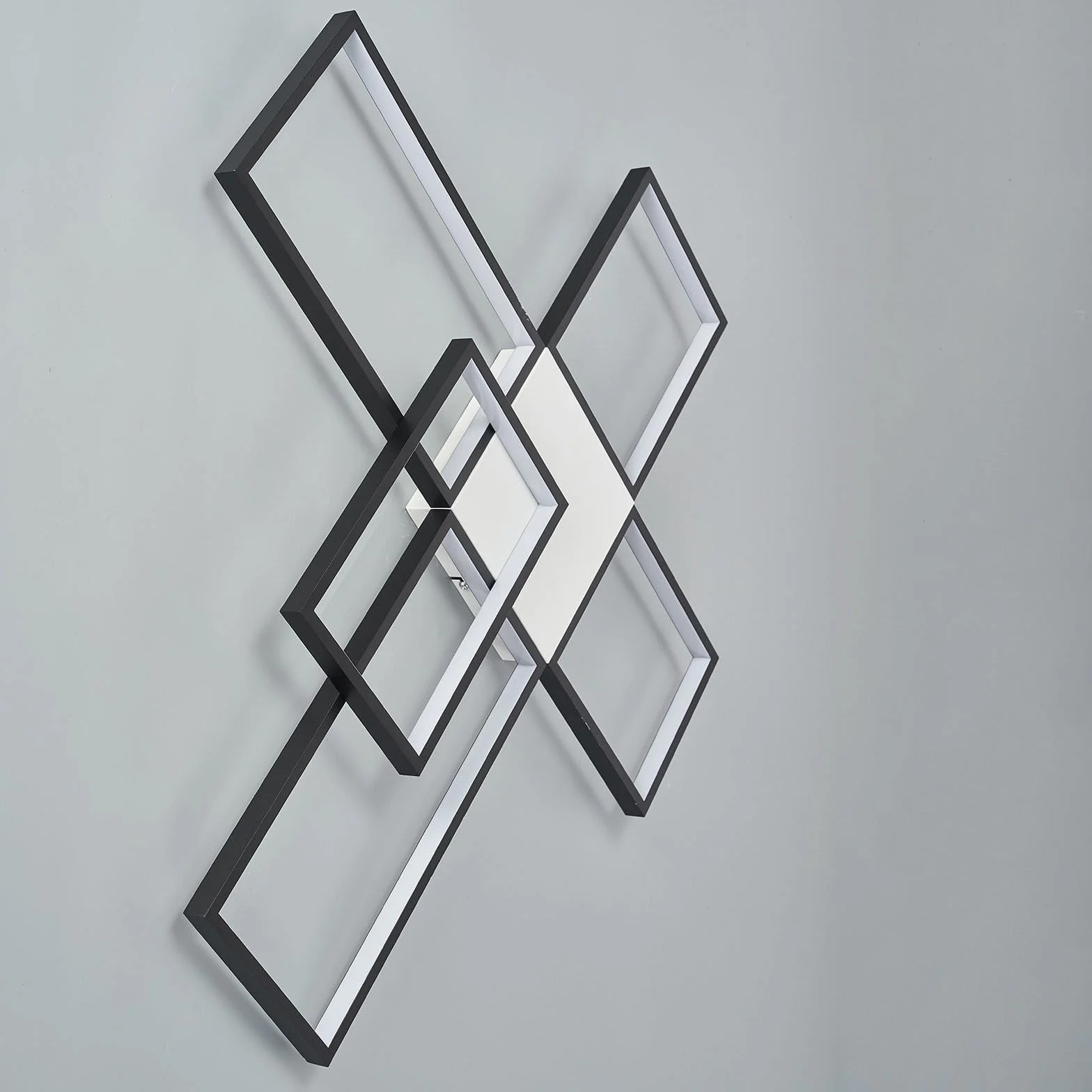 Kwadratowe wzory aluminiowe Oświetlenie Sufitowe LED, Możliwość Przyciemniania podtynkowy żyrandol sufitowy z pilotem do Salonu Jadalnia Sypialnia Kuchnia