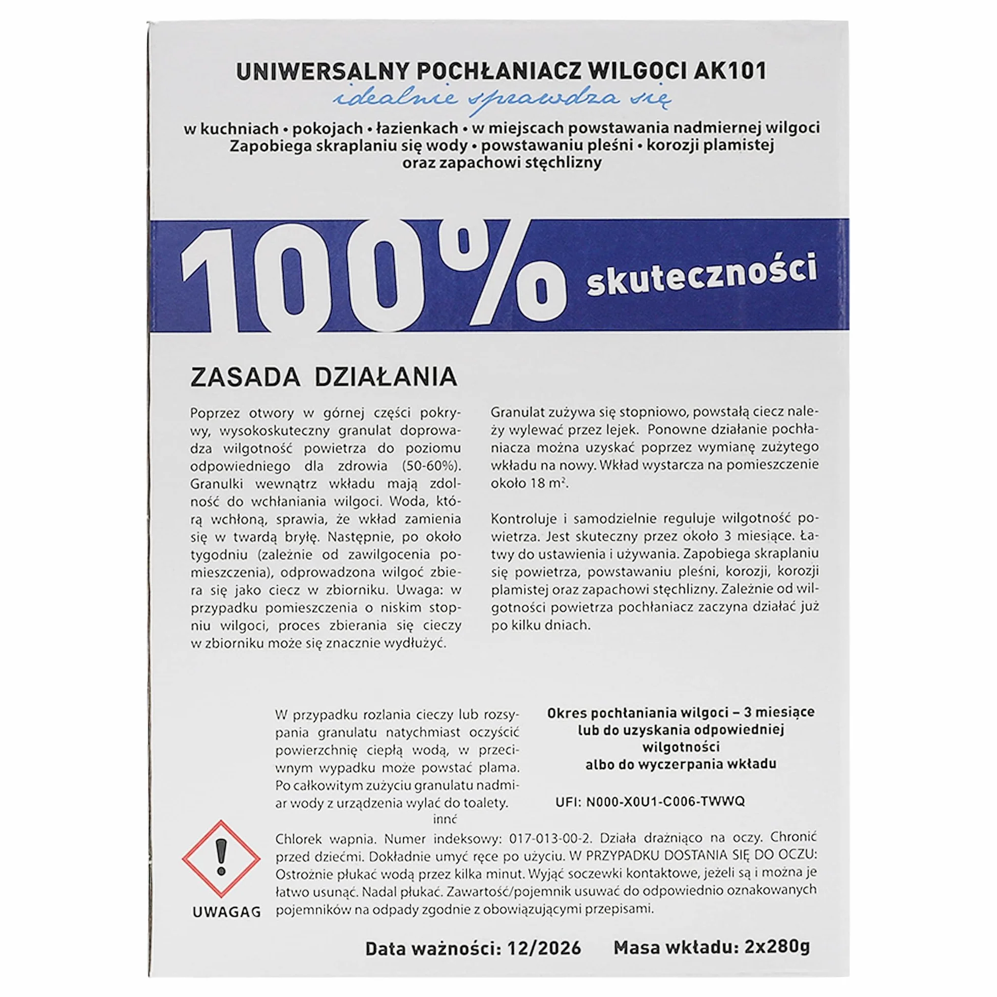 Purepower 2x Worki wymienne do osuszacza - Granulat osuszający 280 g K&M, Zestaw uzupełniający do osuszacza, zapobiega wilgoci, pleśni i nieprzyjemnym zapachom