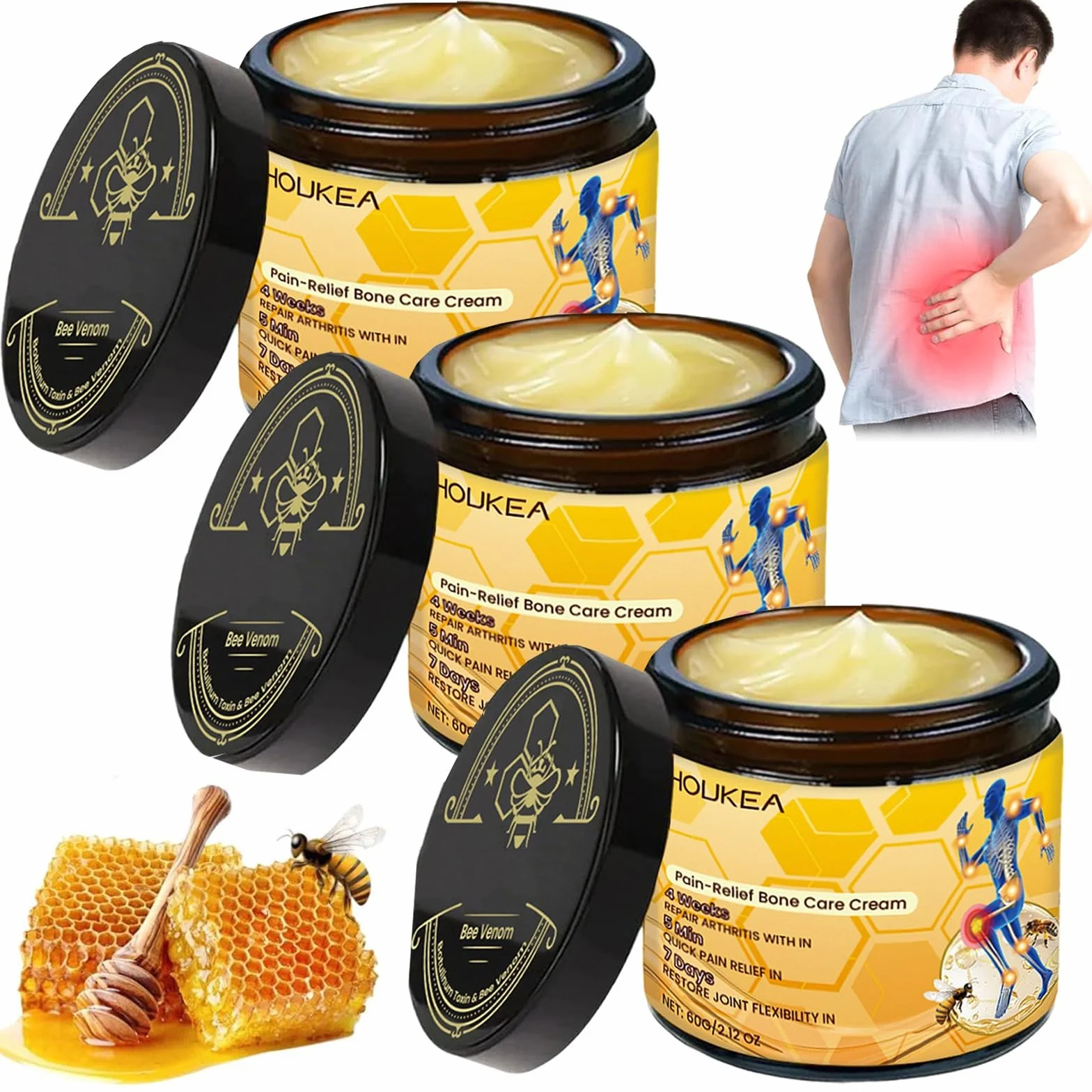 Bee Venom Joint Gel & Botulinum Toxin Cream for Neck Waist Back Hand Feet Leg (3PCS)