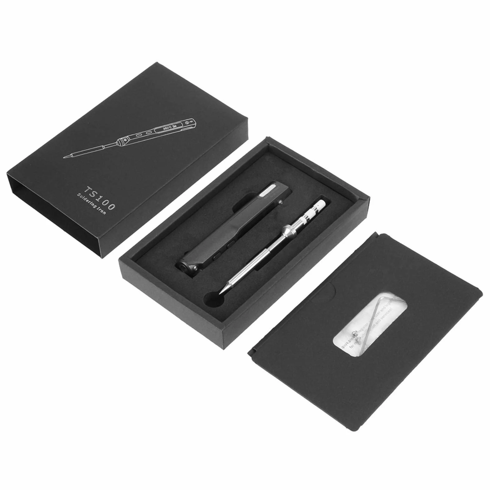 Zestaw lutownicy, TS100 DC 12 V-24 V 65 W Mini przenośny cyfrowy zestaw do spawania lutownicy elektrycznej z regulacją temperatury lutownica narzędzia spawalnicze