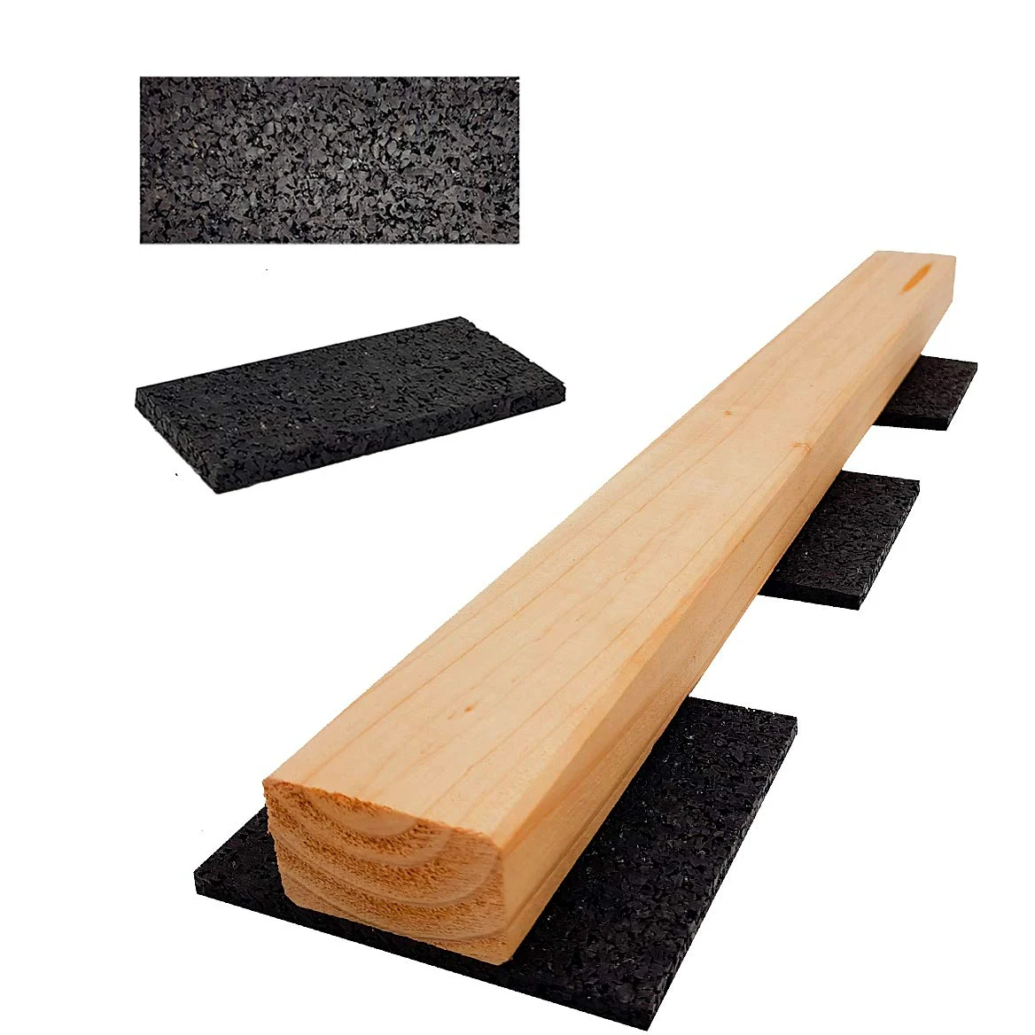 Podkładki tarasowe I podkładka gumowa I podkładka z granulatu gumowego do drewna tarasowego/desek tarasowych (100 x 50 x 3 mm ilość: 150 sztuk)