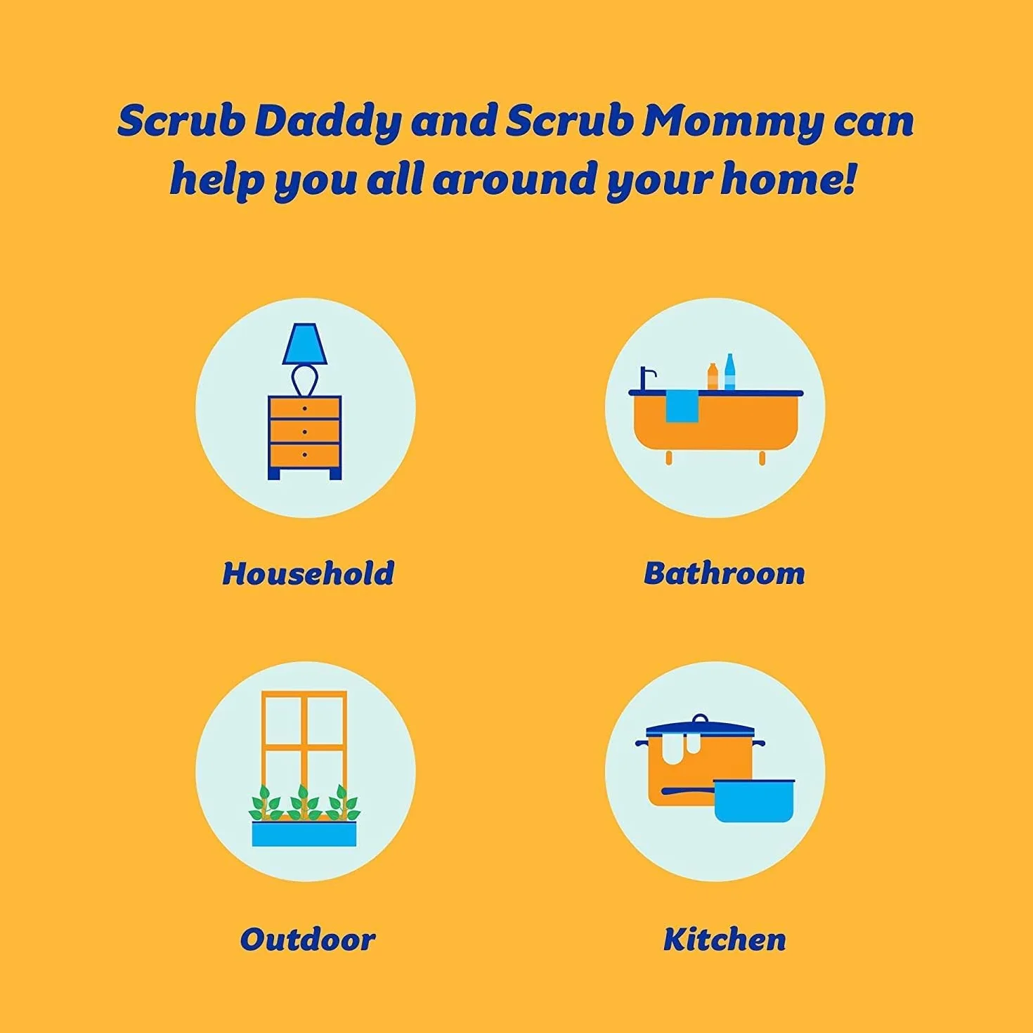 Scrub Daddy & Scrub Mommy Cranky Couple, Smiley Face Gąbki do czyszczenia i mycia naczyń, opakowanie 2 szt