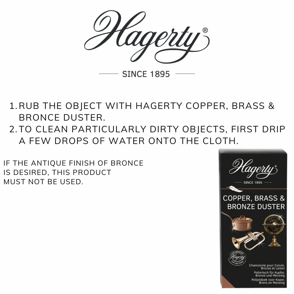 HAGERTY Copper Brass & Bronze Duster I impregnowana ściereczka do polerowania miedzi, brązu i mosiądzu, ochrona przed rdzą, polerowanie wazonów, naczyń, poręczy lub części, dekoracja instrumentów