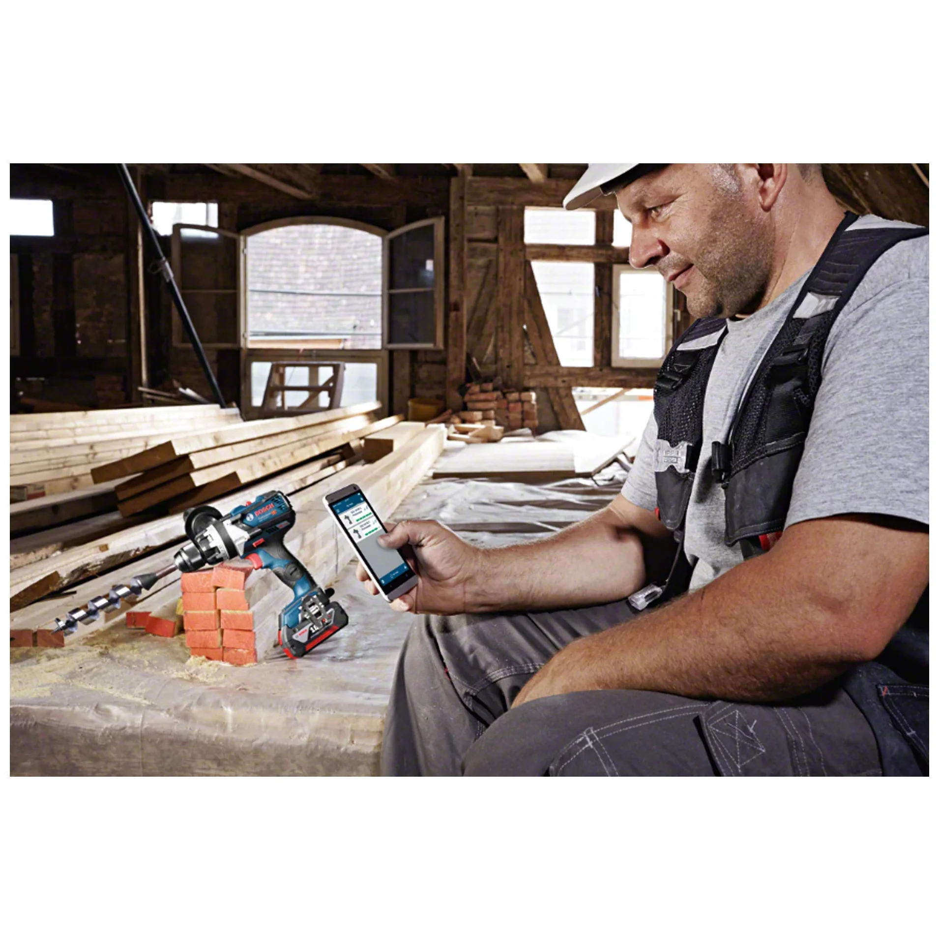 Bosch Professional 18 V akumulatorowa wiertarko-wkrętarka udarowa GSB 18 V-85 C (maks. moment obrotowy: 85 Nm, Connect Ready, bez akumulatorów i ładowarki, w L-BOXX 136)