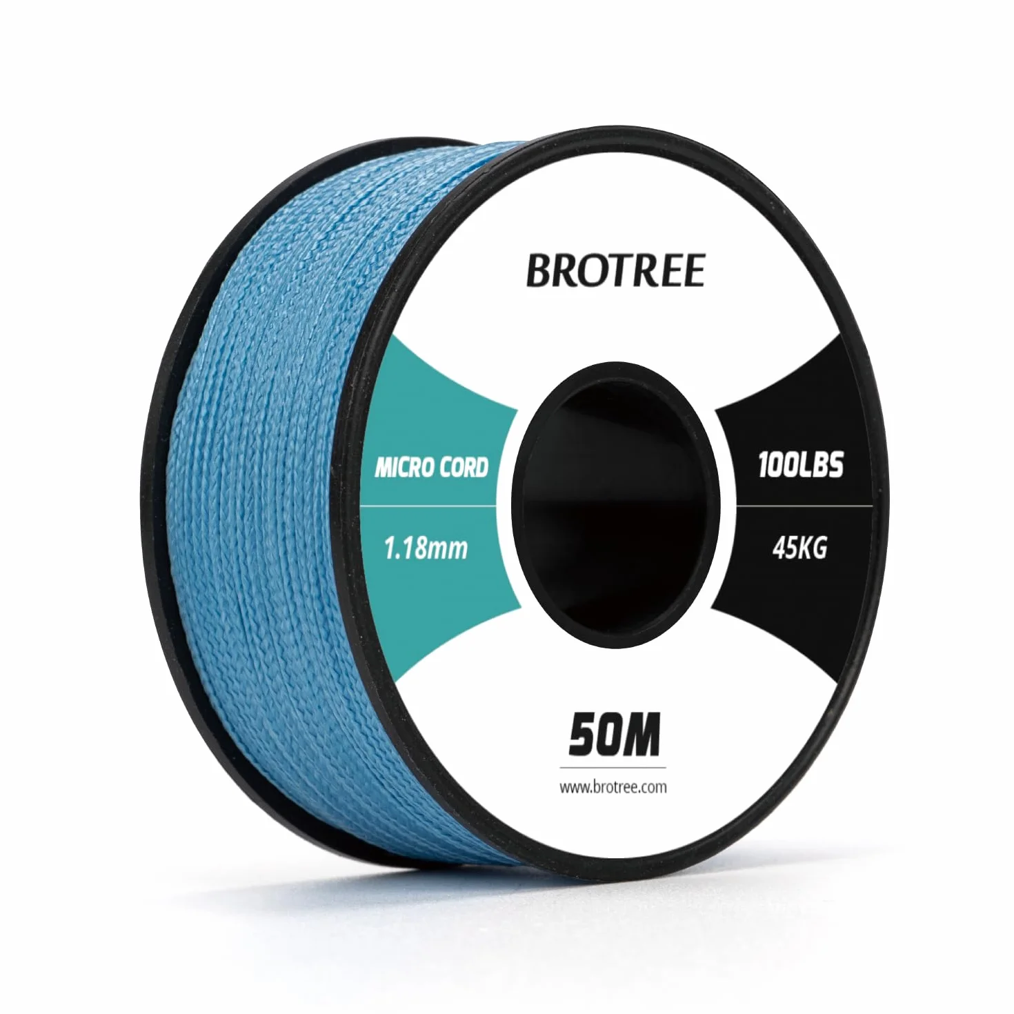 Brotree Mikro Sznurek 1.18mm Paracord 50M Pleciony Sznurek do Biżuteria, Rzemiosło, Koraliki - 45kg Breaking Load (Błękit Nieba)