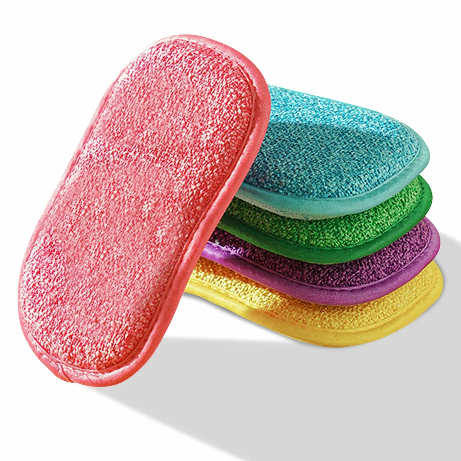 Antybakteryjne podkładki kuchenne z mikrofibry o podwójnym działaniu, 5 szt. zagęszczająca gąbka wielokrotnego użytku do mycia myjki i gąbki gąbka do mycia naczyń nieprzywierające patelnie odporne na