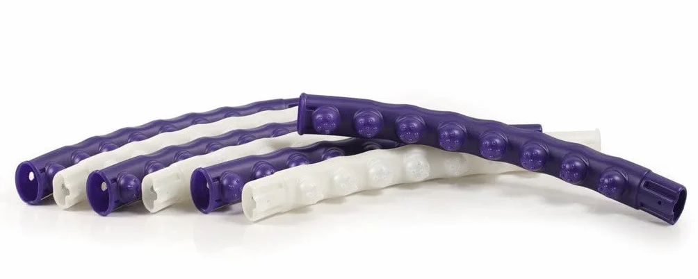 JINPOLI Opony Power Ring Hula Hoop z wypustkami do masażu, średnica 97 cm, waga 0,84 kg, 7 segmentów, kolor niebieski/biały