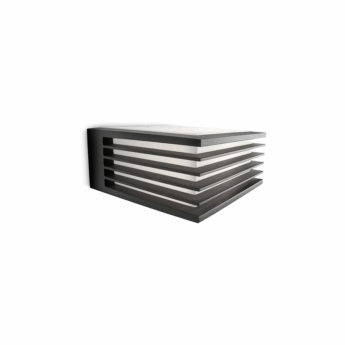 Philips Shades Kinkiet Zewnętrzny, IP44, Odporny na Warunki Pogodowe, Pionowy Strumień Światła, Trwały, Nowoczesny Design, Aluminium, Antracyt, Żarówka E27 Sprzedawana Osobno
