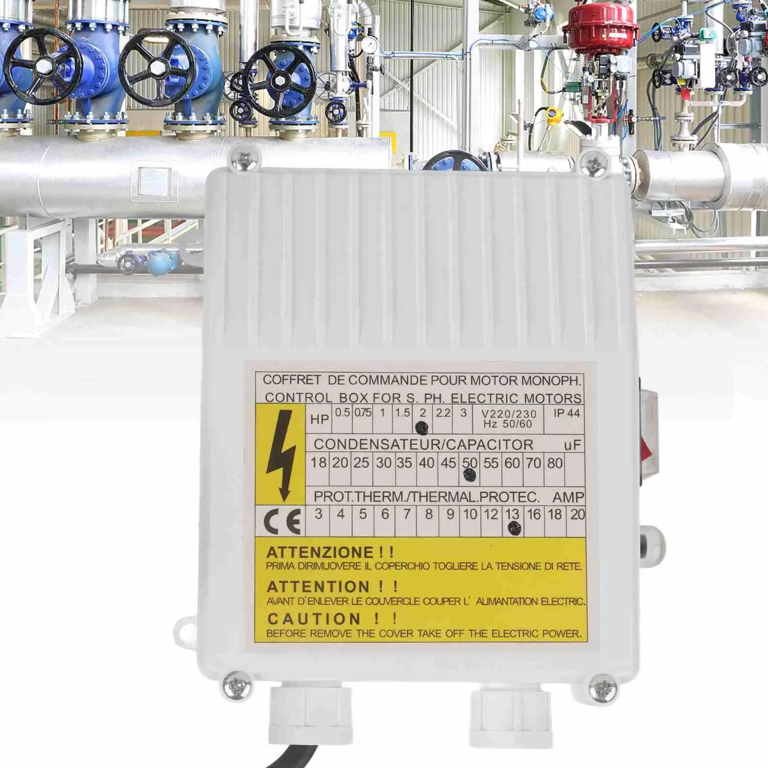 Kontroler Pompy Głębinowej, Skrzynka Sterownicza 1500W 220V, Zabezpieczenie Przeciwprzepięciowe, Materiał ABS i Miedź, Wtyczka EU