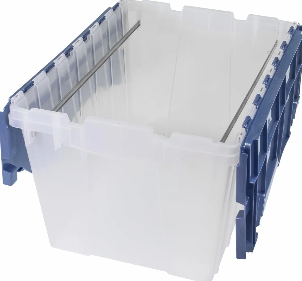 Akro-Mils 66486 FILEB 12-galonowe plastikowe pudełko na dokumenty do przechowywania z dołączoną pokrywką, 53 cm na 38 cm na 30 cm półprzezroczyste, 1 opakowanie
