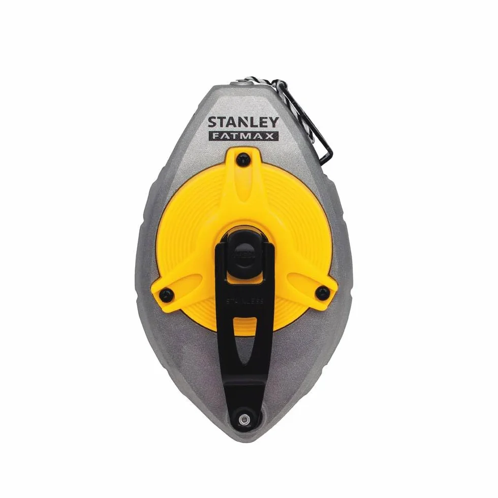 Stanley sznur udarowy Fatmax Pro (30 m, aluminiowa obudowa z okienkiem, hak ze stali nierdzewnej, sznurek poliestrowy/nylon, klips do paska) 0-47-480