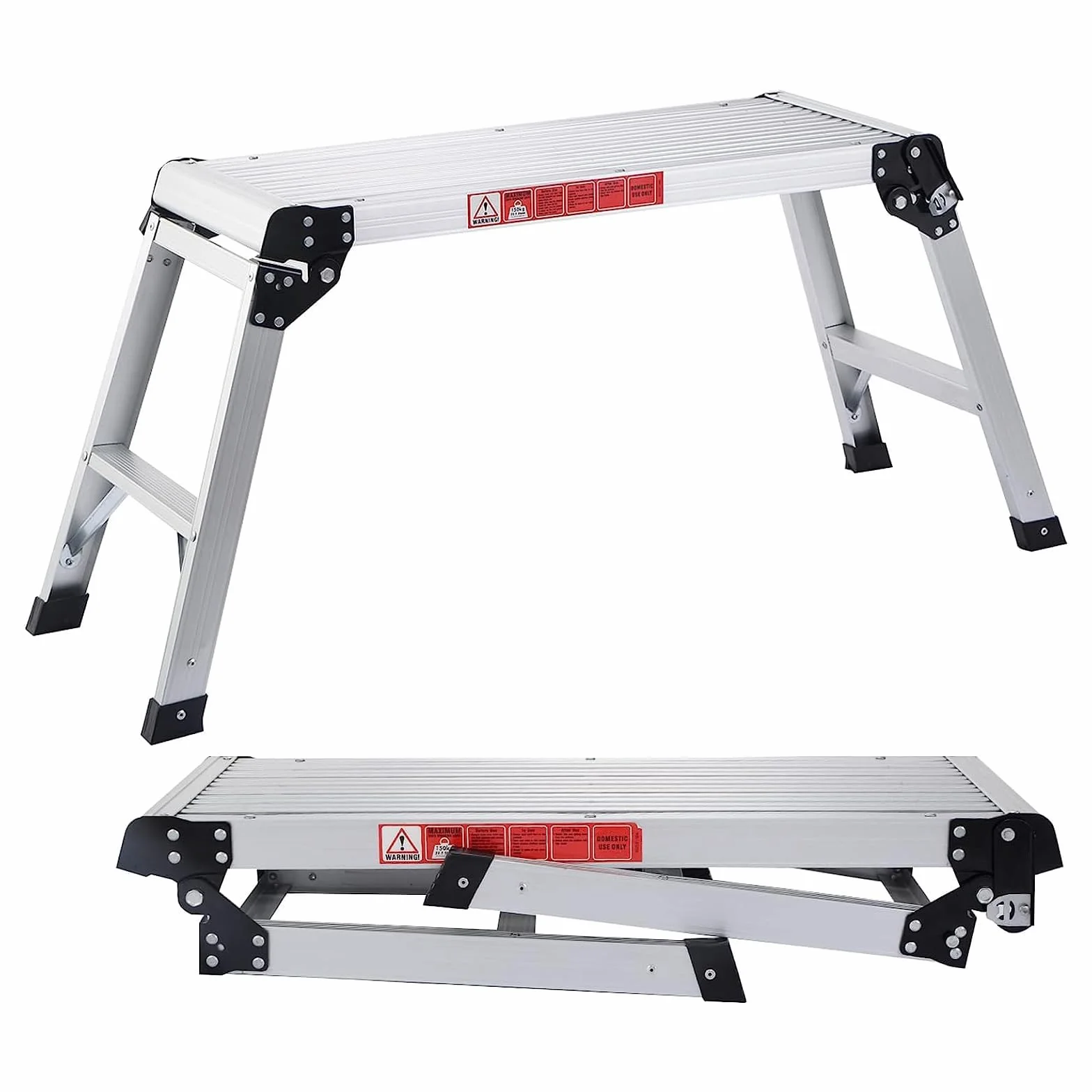 COSTWAY Aluminiowa platforma robocza składany stół warsztatowy 150 kg z matami antypoślizgowymi