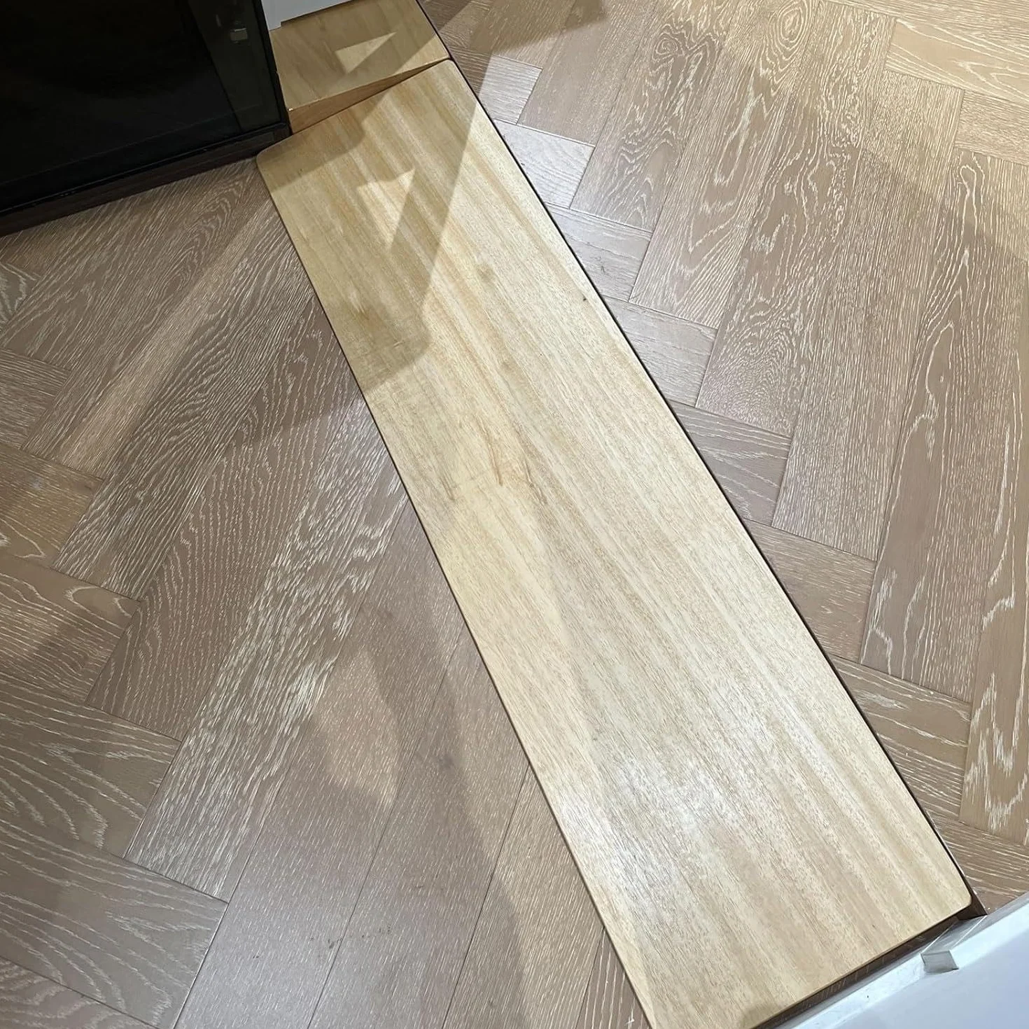 Rampa progowa z drewna, przenośna, lekka i łatwa w transporcie, do chodnika, może być używana jako rampa dla wózków inwalidzkich, 70 x 15 x 3 cm