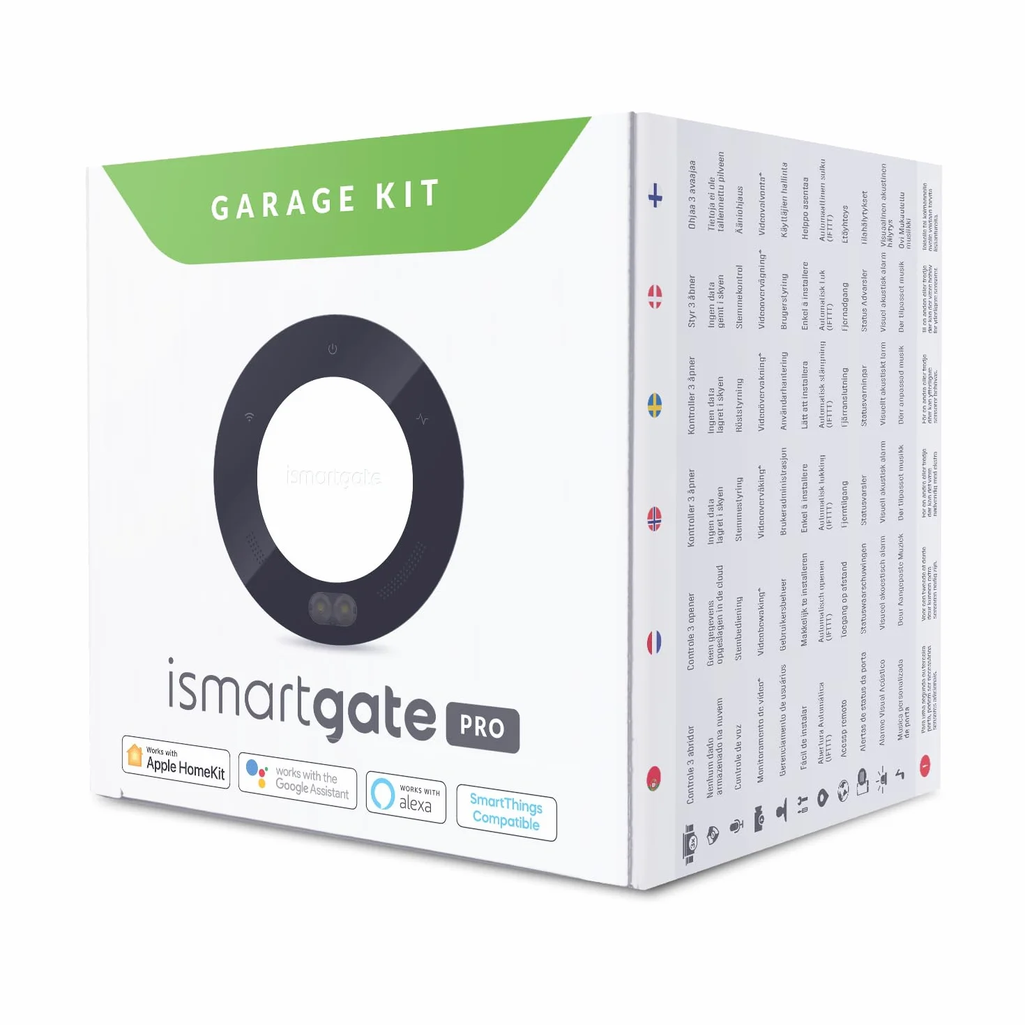 ismartgate PRO Garage otwieracz do bram garażowych kompatybilny z Apple Homekit, Amazon Alexa, Google Home, IFTTT, Samsung SmartThings, w zestawie bezprzewodowy czujnik przechyłu