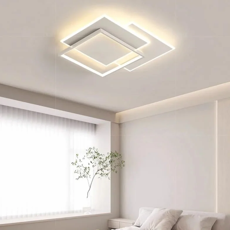 Nowoczesna lampa sufitowa LED z pilotem zdalnego sterowania do salonu, sypialni dziecięcej, jadalni (biała, średnica 50 cm)