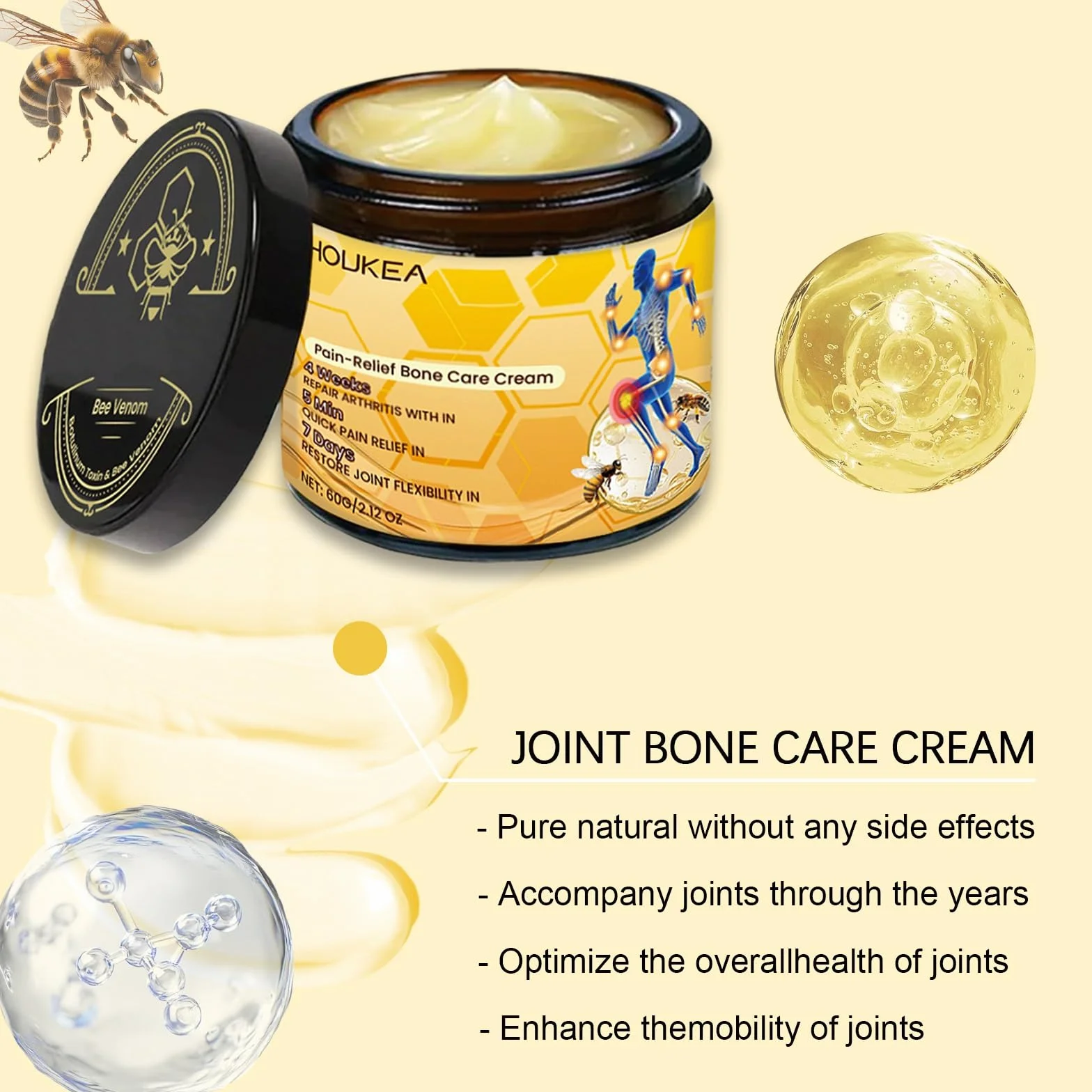 Bee Venom Joint Gel & Botulinum Toxin Cream for Neck Waist Back Hand Feet Leg (3PCS)