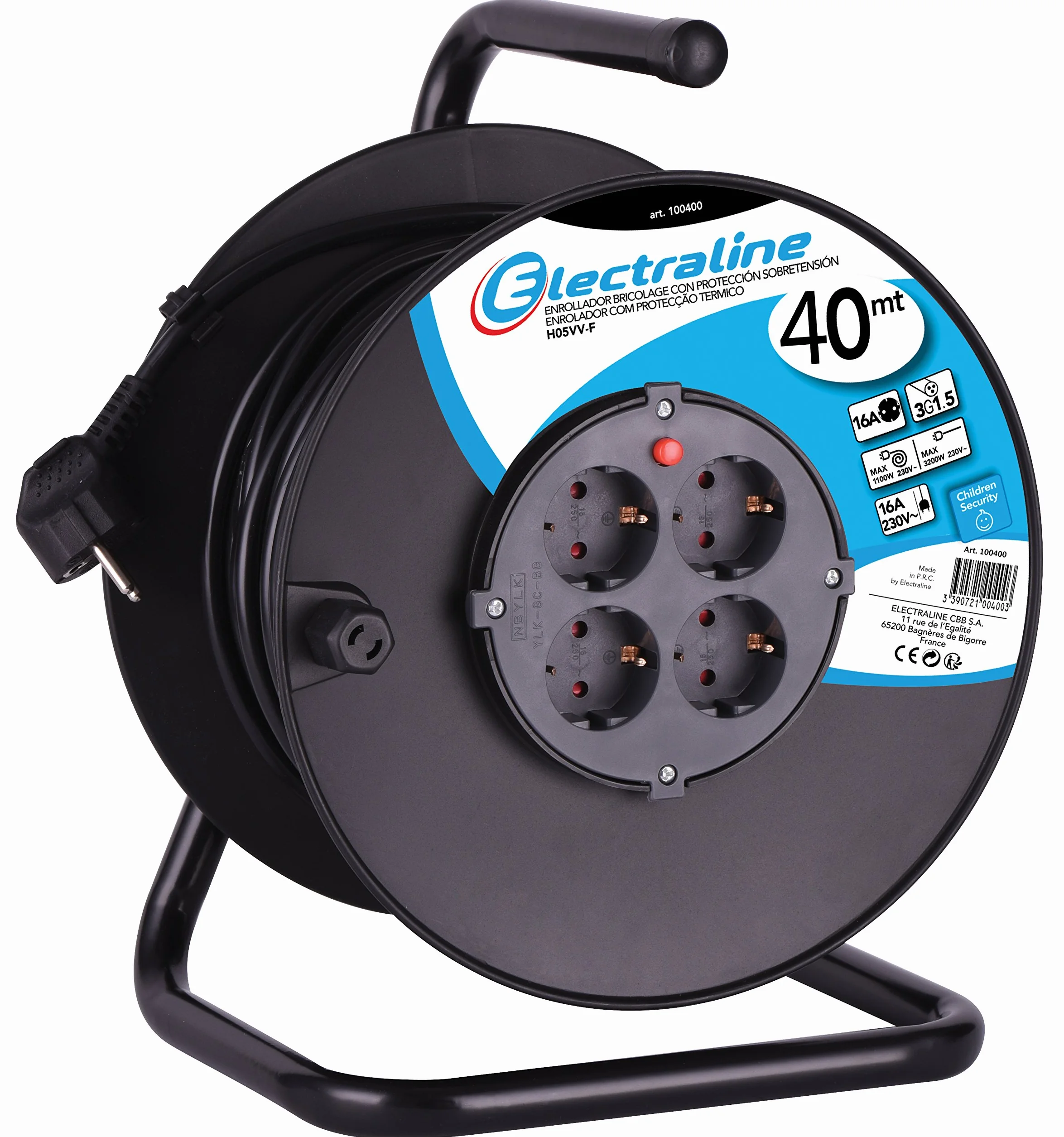 Electraline Zwijacz kabla, czarny, 600150