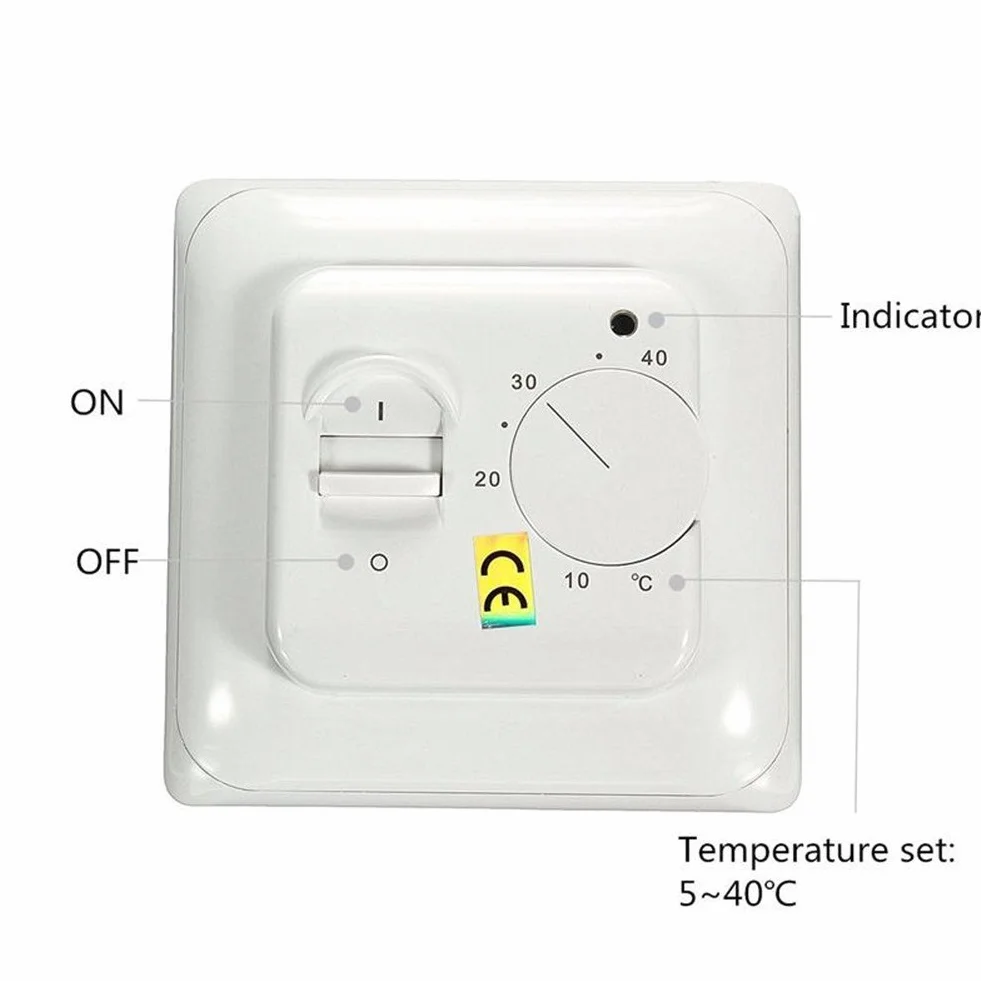 Termostat pokojowy Premium do ogrzewania podłogowego, klimatyzacji, przełącznik regulacji temperatury 16 A 230 V biały