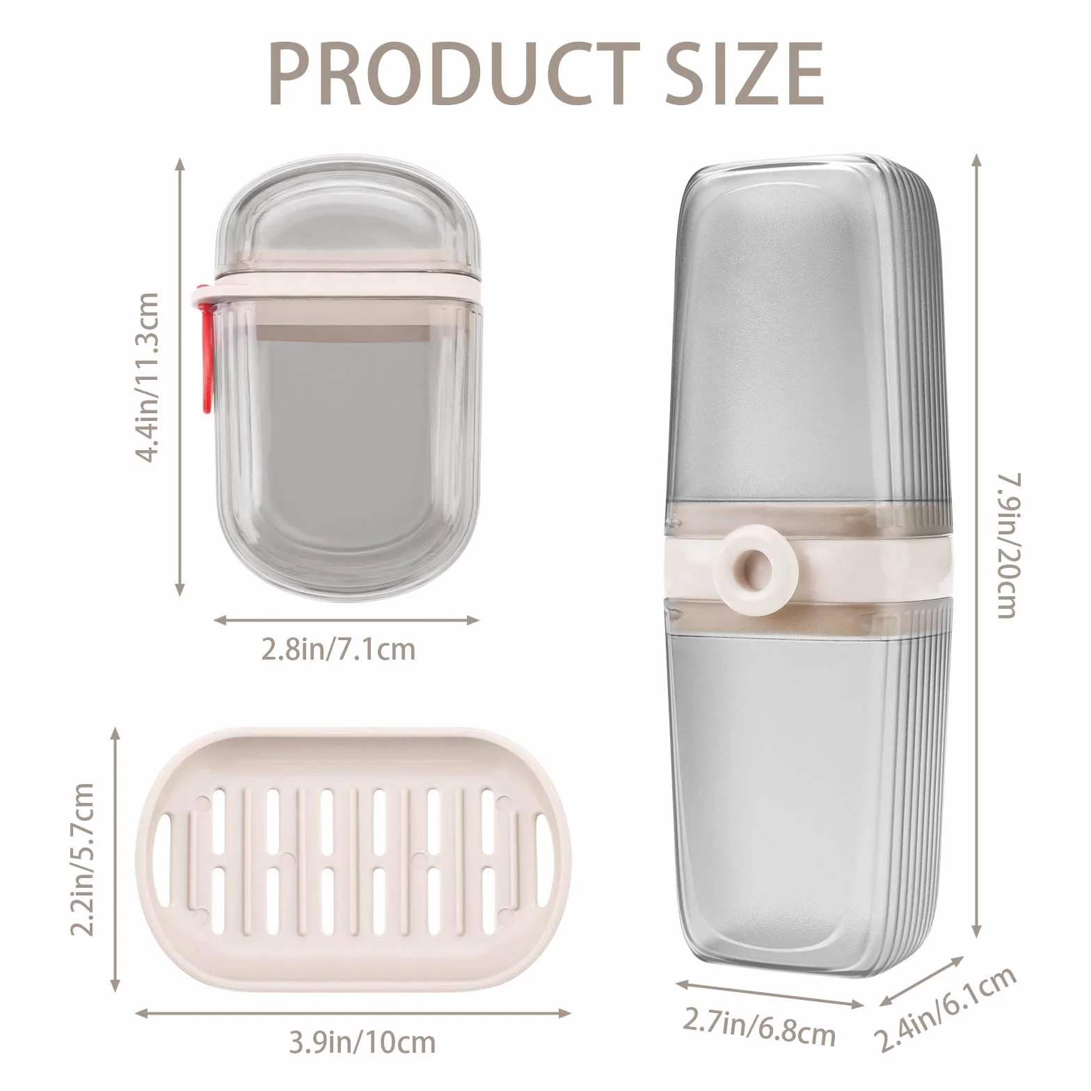 Mała plastikowa walizka podróżna na szczoteczkę do zębów, przenośna podróżna mydelniczka z osłoną, wielofunkcyjny uchwyt na pastę do zębów do przechowywania do łazienki, na kemping, do