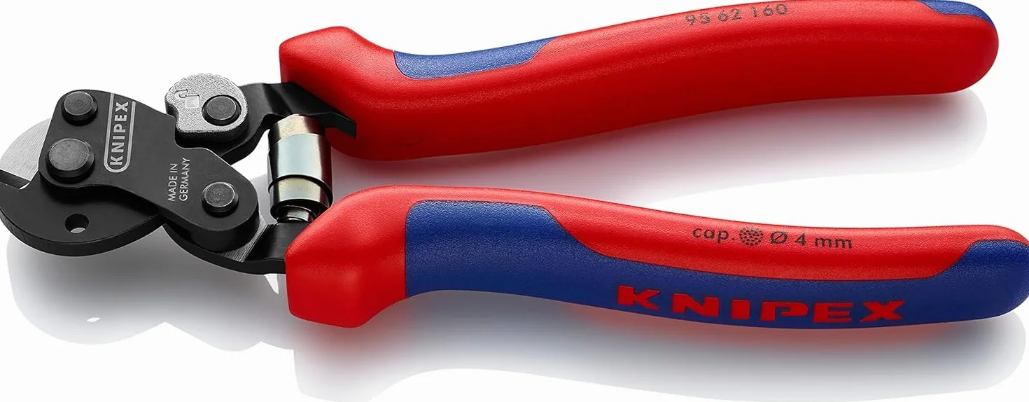KNIPEX Nożyce do lin stalowych przeznaczone także do lin stalowych o dużej wytrzymałości z osłonkami wielokomponentowymi 160 mm, 95 62 160