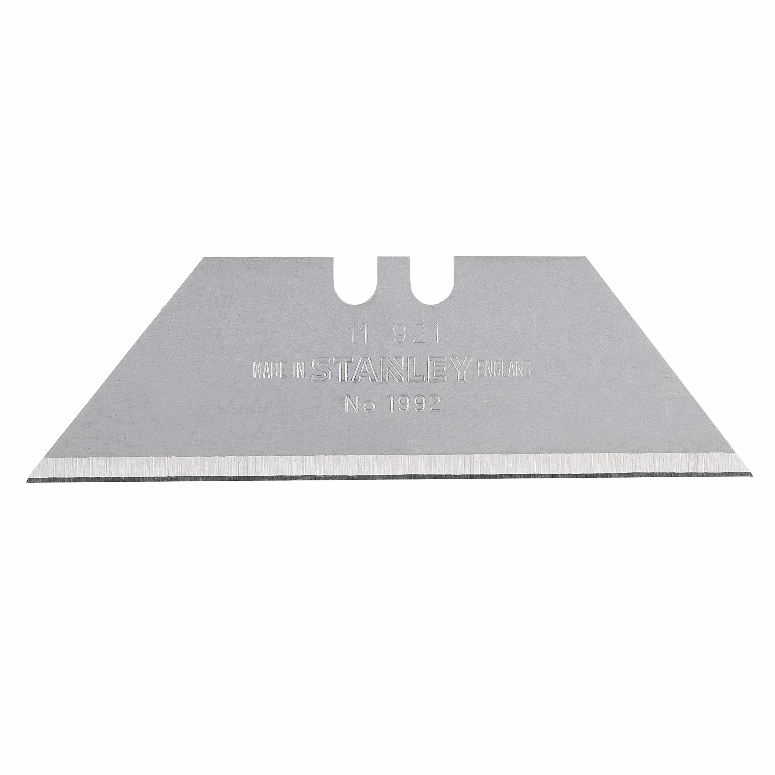 Stanley Ostrza trapezowe 1992 (bez otworów, długość ostrza 62 mm, do ogólnego i ciężkiego cięcia dywanów i winylu, 100 sztuk w pudełku z tworzywa sztucznego) 1-11-921