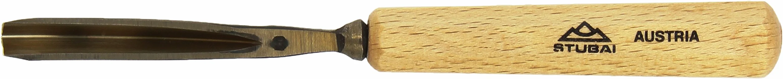 Stubai 524010 Dłuto do rzeźbienia w drewnie typ 40 z drewnianym uchwytem, złoty/beżowy, 10 mm