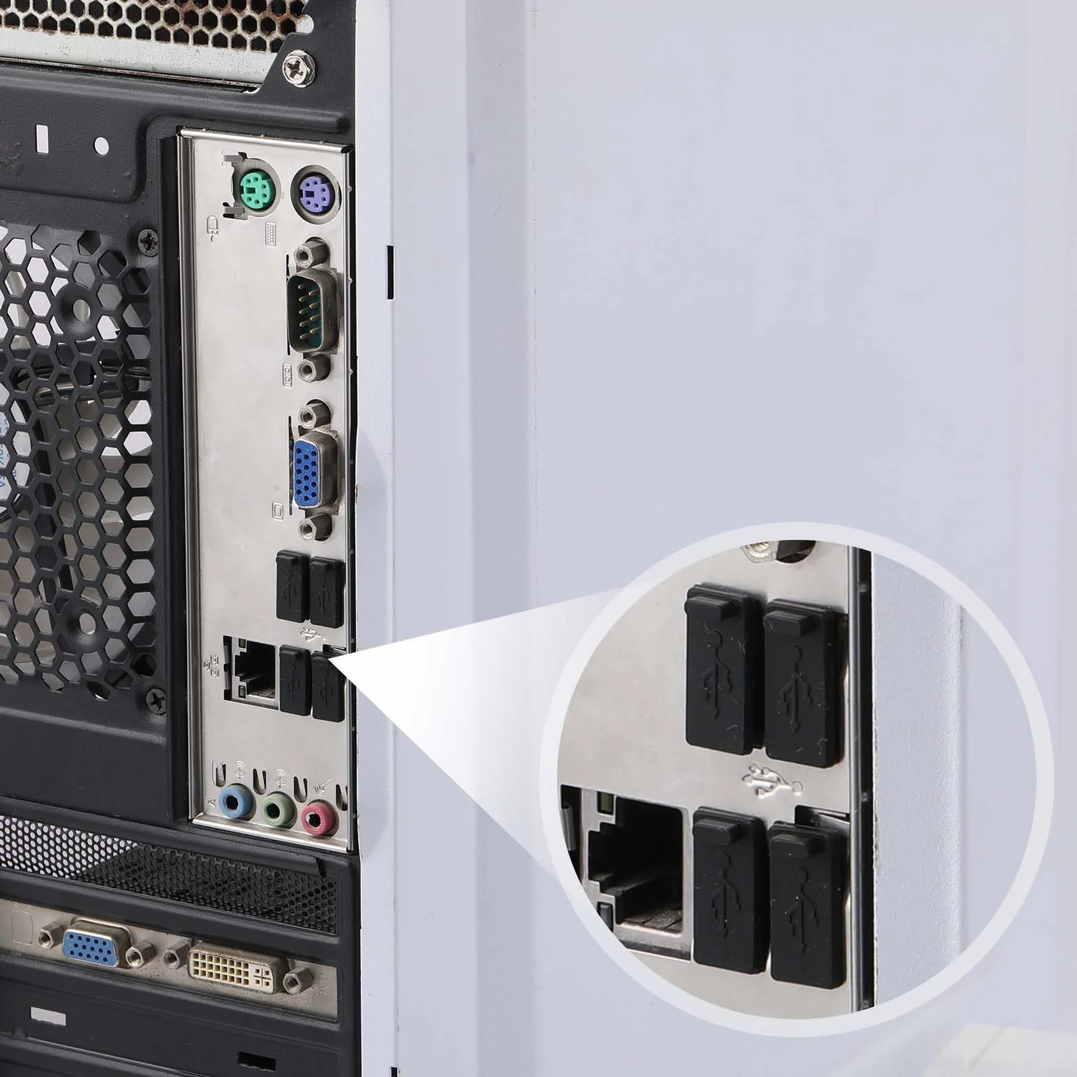 20 sztuk zatyczek ochronnych USB, zatyczki przeciwpyłowe typu USB-A, silikonowe, chronią każde złącze USB-A, zatyczki chroniące przed kurzem, nadają się do laptopów i komputerów stacjonarnych (czarne)