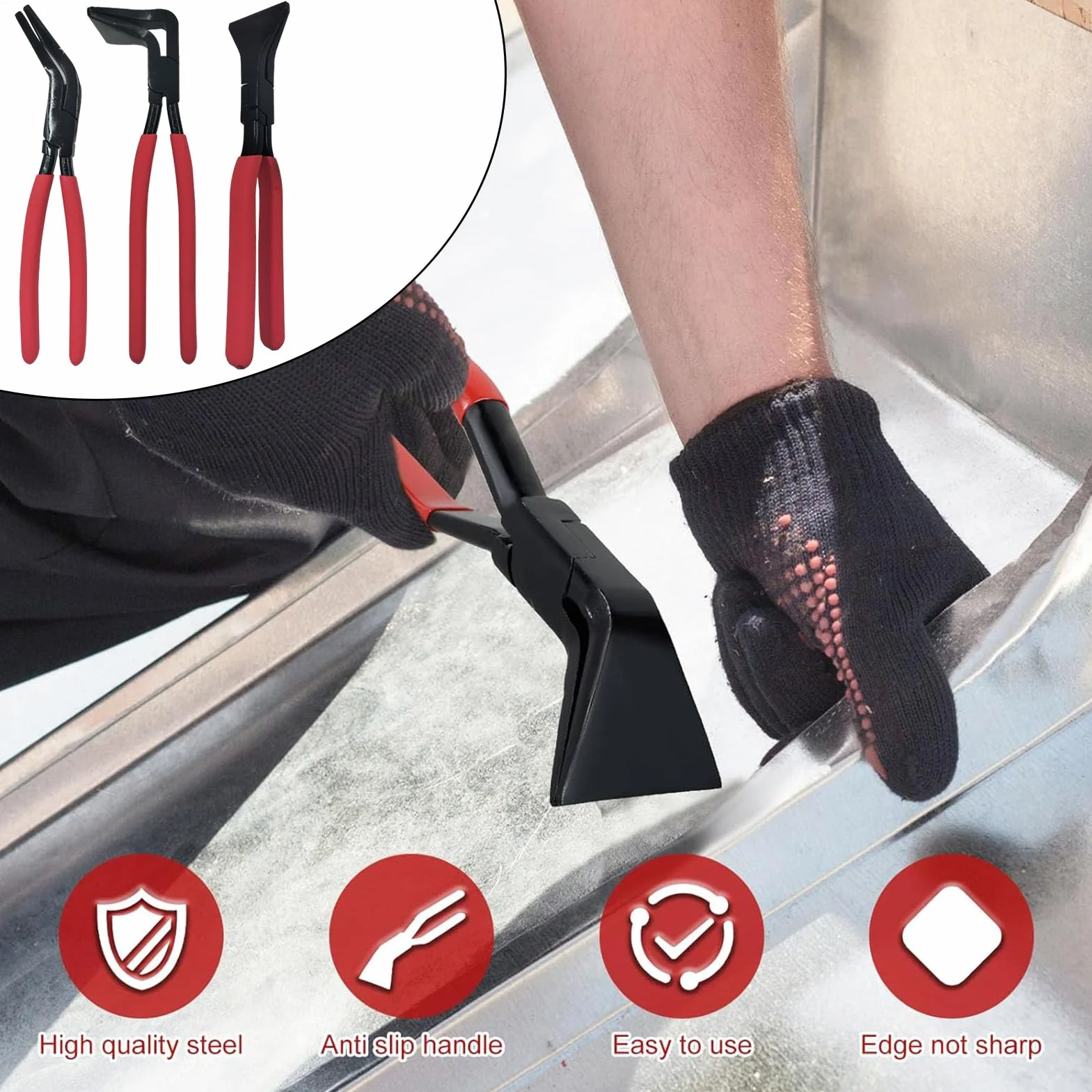 Zestaw Cęgów Blacharskich 3 Sztuk Narzędzie Do Zaginania Ręcznego | Ergonomiczne Szczypce Do Zaginania Blachy do Prac Domowych Samochodowych Hydraulicznych i
