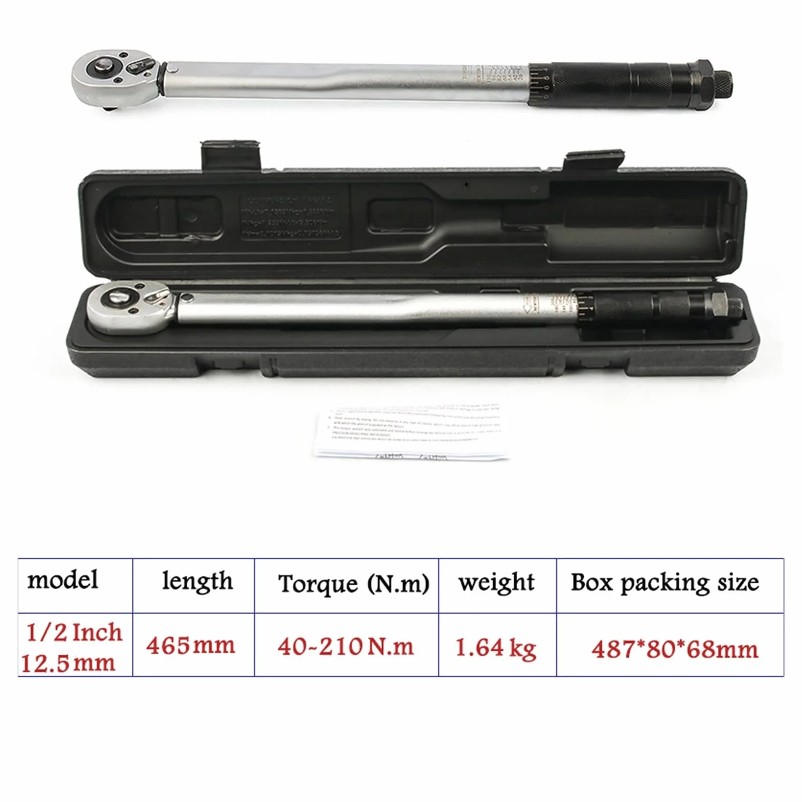 Cyfrowy klucz dynamometryczny 1/2 Klucz obrotowy Rower Kwadratowy Dysk 40-210 N.M Dwuosobowy precyzyjny Szybkozwy Off Ratchet Klucz Spanner Narzędzia do ręki ze wskaźnikami LED o dokładności ±1%.