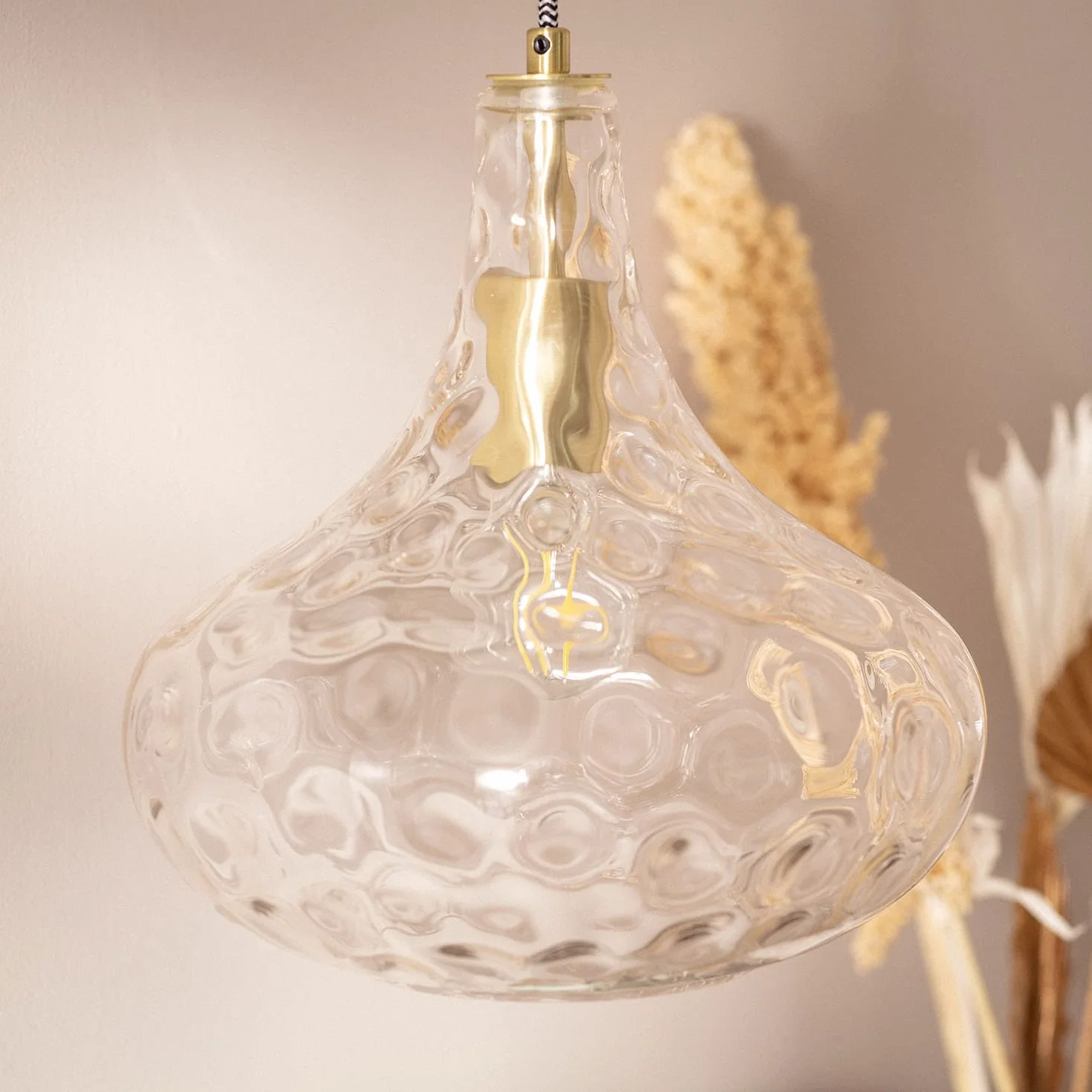 Ledkia Lampa Wisząca Szklana Tassel Przezroczysta Styl Retro E27 Designerski Żyrandol Kryształowy do Salonu Sypialni Jadalni Dekoracyjne Oświetlenie Wnętrz Loftowa Elegancja Wisząca Oprawa