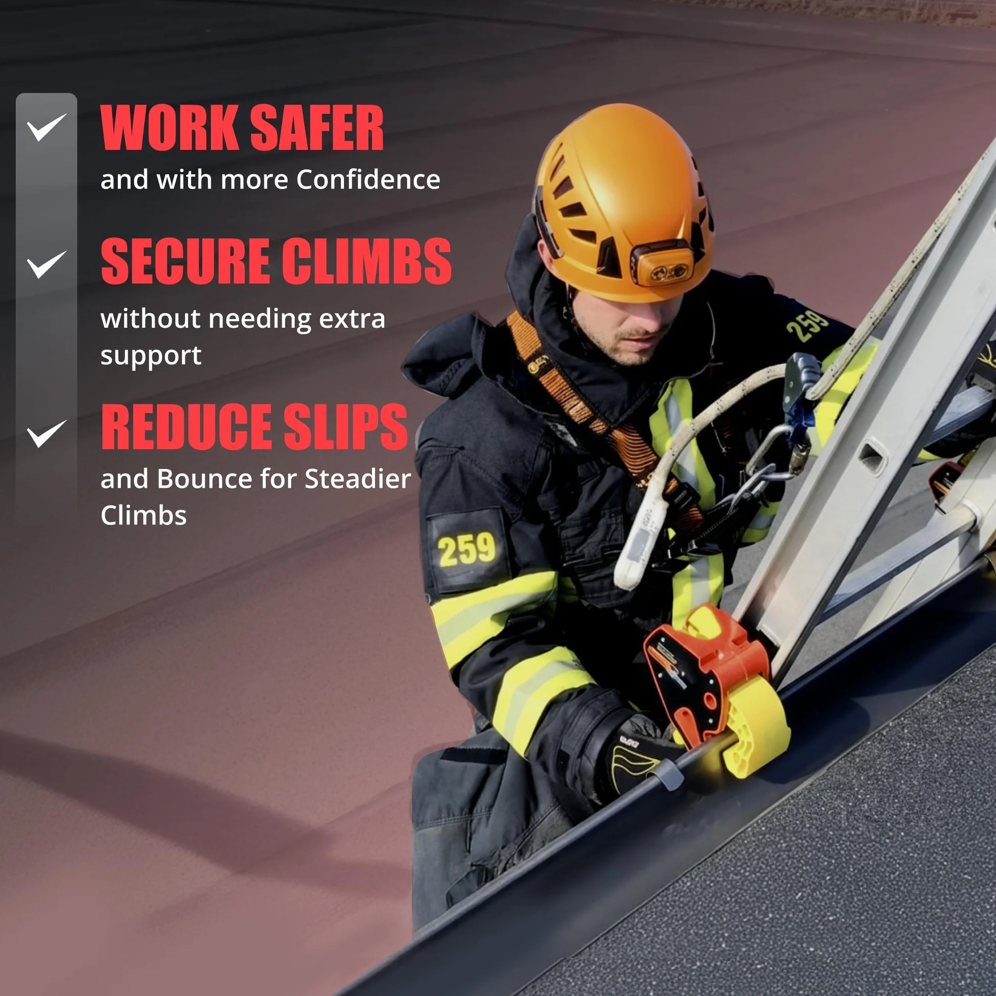 Lock Jaw Ladder Grip - Ladder Safety Clip - Feel Secure on Your Ladders and Climb Safer (zestaw 1)