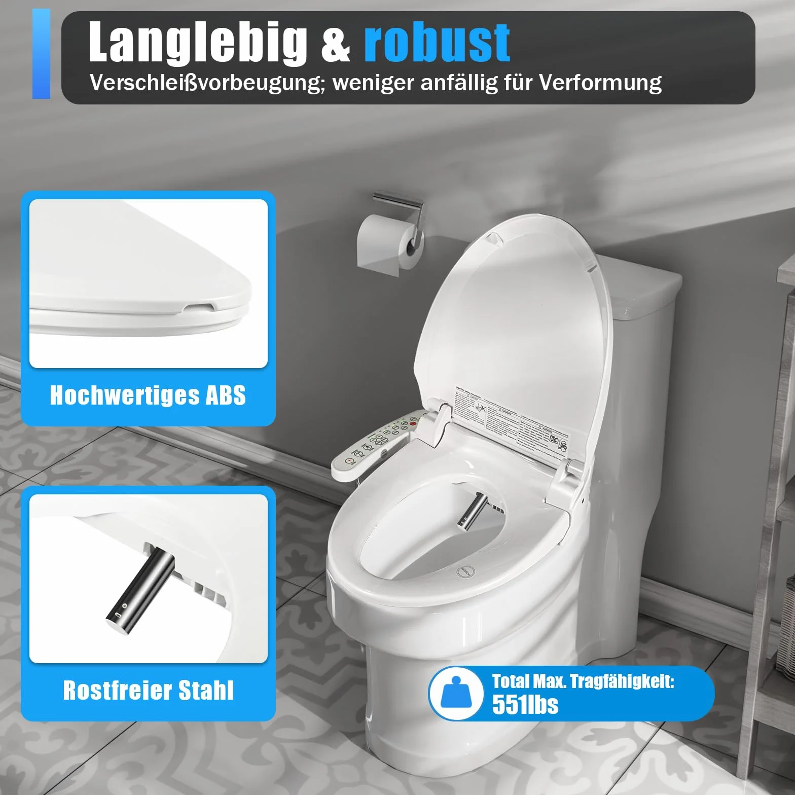 Elektryczny bidet, inteligentna deska sedesowa, podgrzewana toaleta, automatyczne czyszczenie, automatyczna dezodoryzacja dyszy, regulowana temperatura, higieniczne czyszczenie, oszczędność papieru