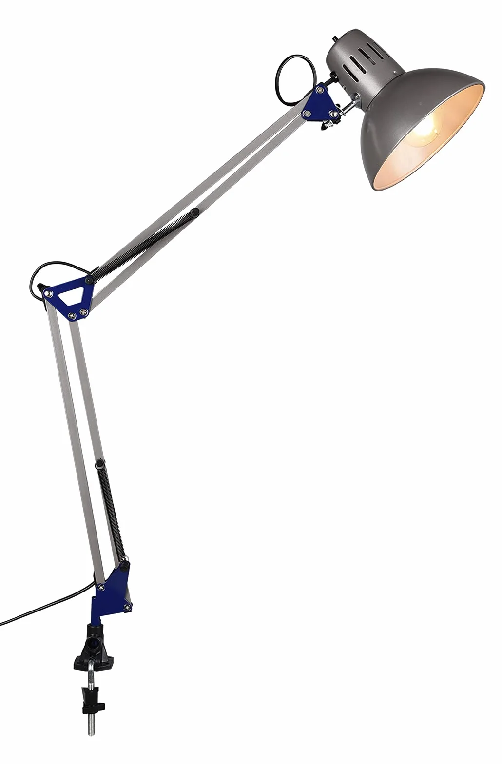 Trio Leuchten Lampa zaciskowa 5029010-47 Tajo, metal w kolorze stalowym, bez 1 x E27