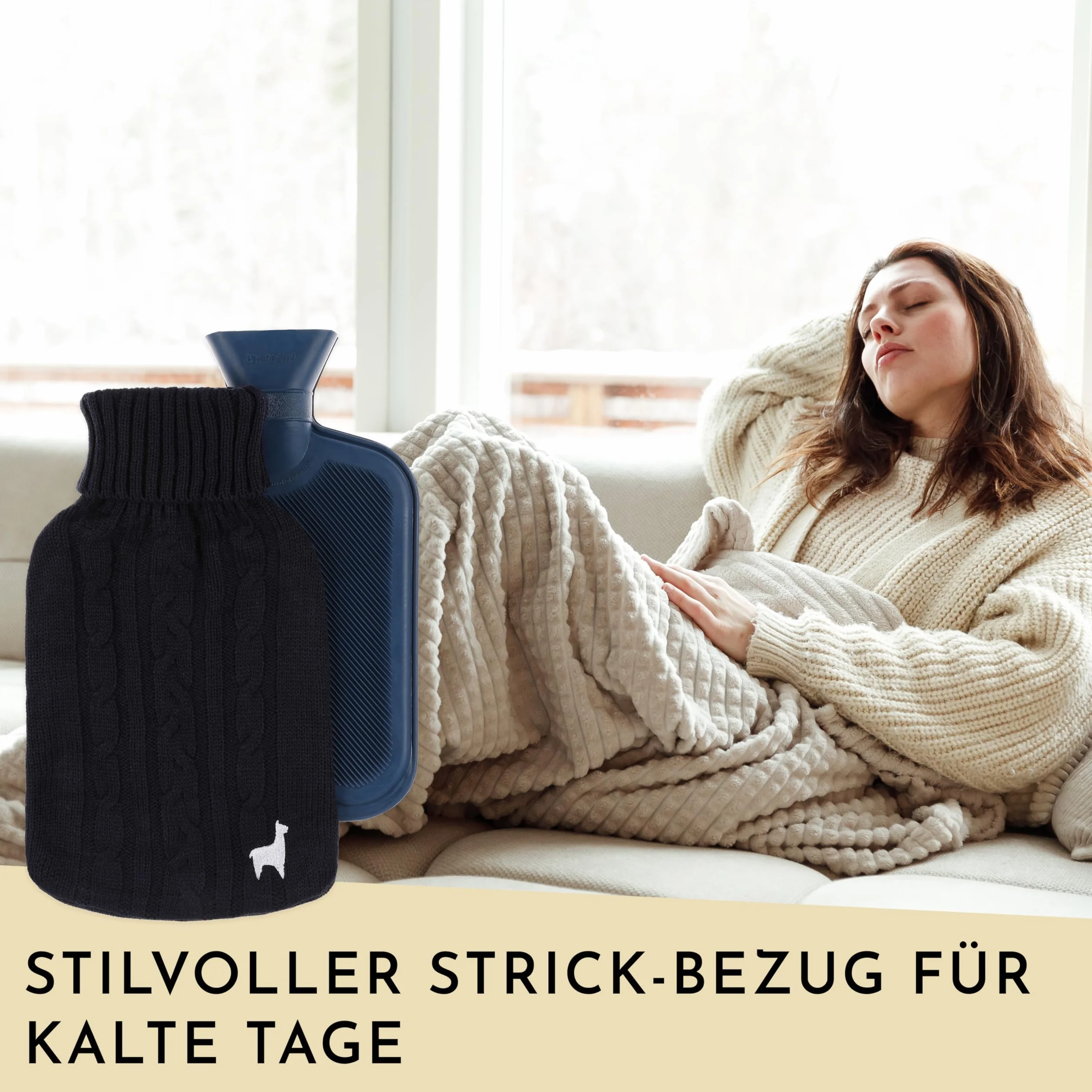 Nordstern termofor z naturalnego kauczuku ciemnoniebieski szczelna termoforka do łagodzenia bólu