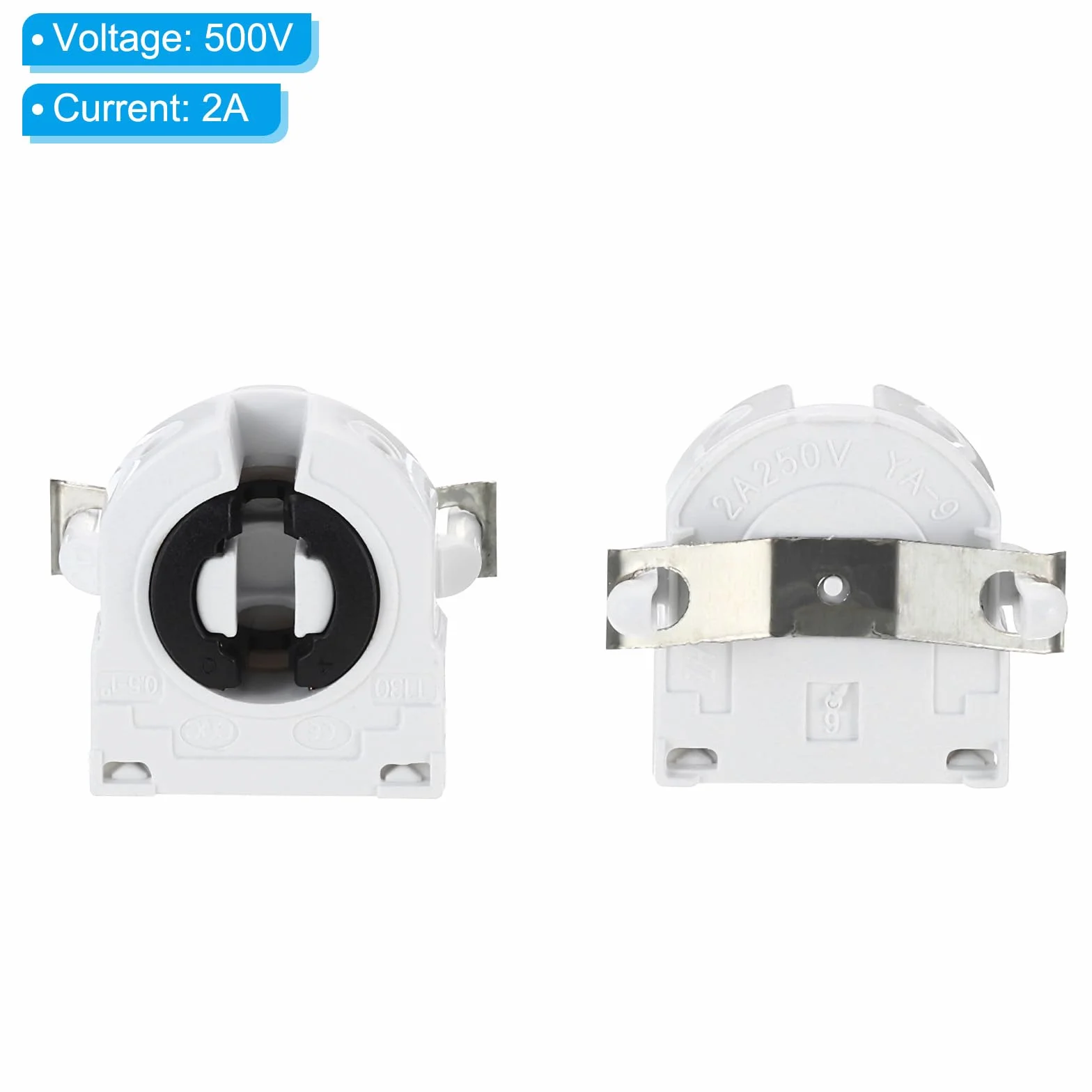 PATIKIL T8 uchwyt do świetlówki, 18 szt. G13 oprawka świetlówki LED 250 V nieprzełączany typ obrotowy uchwyt do lampy zamiennik, 27 x 31 x 18 mm