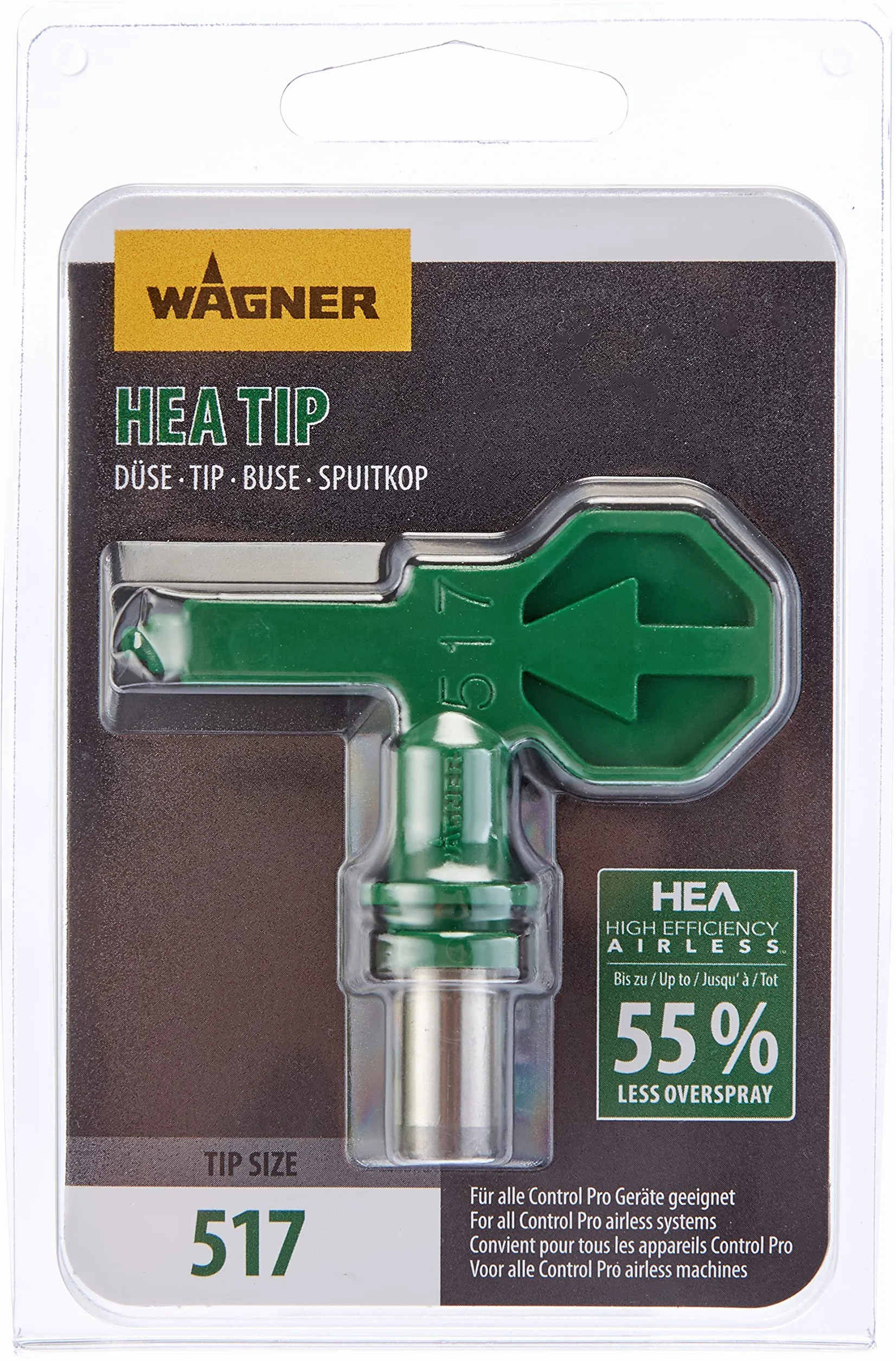 WAGNER Dysza Control Pro HEA 517 do system natryskowy Control Pro Airless do farb lateksowych, dyspersji, farb antykorozyjnych, < 55% mniej mgiełki, zielona