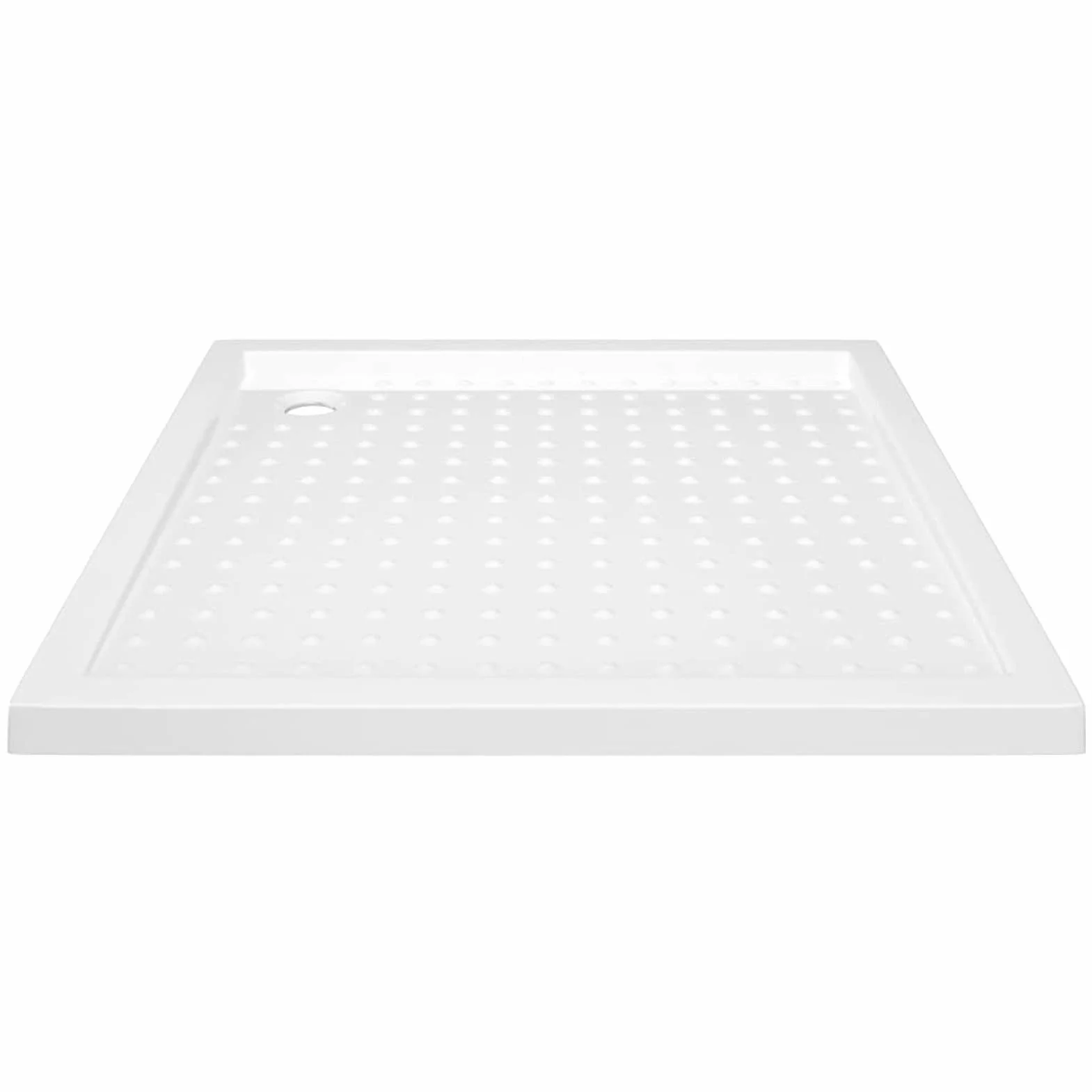 LAPOOH Brodzik prysznicowy z kropkami, kabina prysznicowa, krawędź płyty prysznicowej, ścianka prysznicowa, antypoślizgowa prysznic, biały ABS 90 x 90 x 4 cm