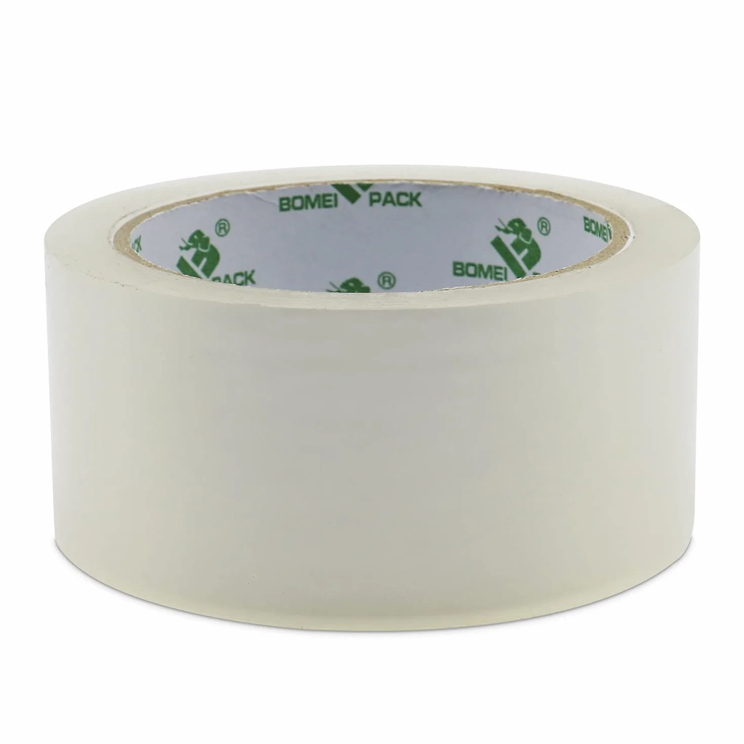BOMEI PACK Taśma do pakowania, przezroczysta z plastikowym rozwijaczem, taśma klejąca 48 mm x 66 m, 6 rolek