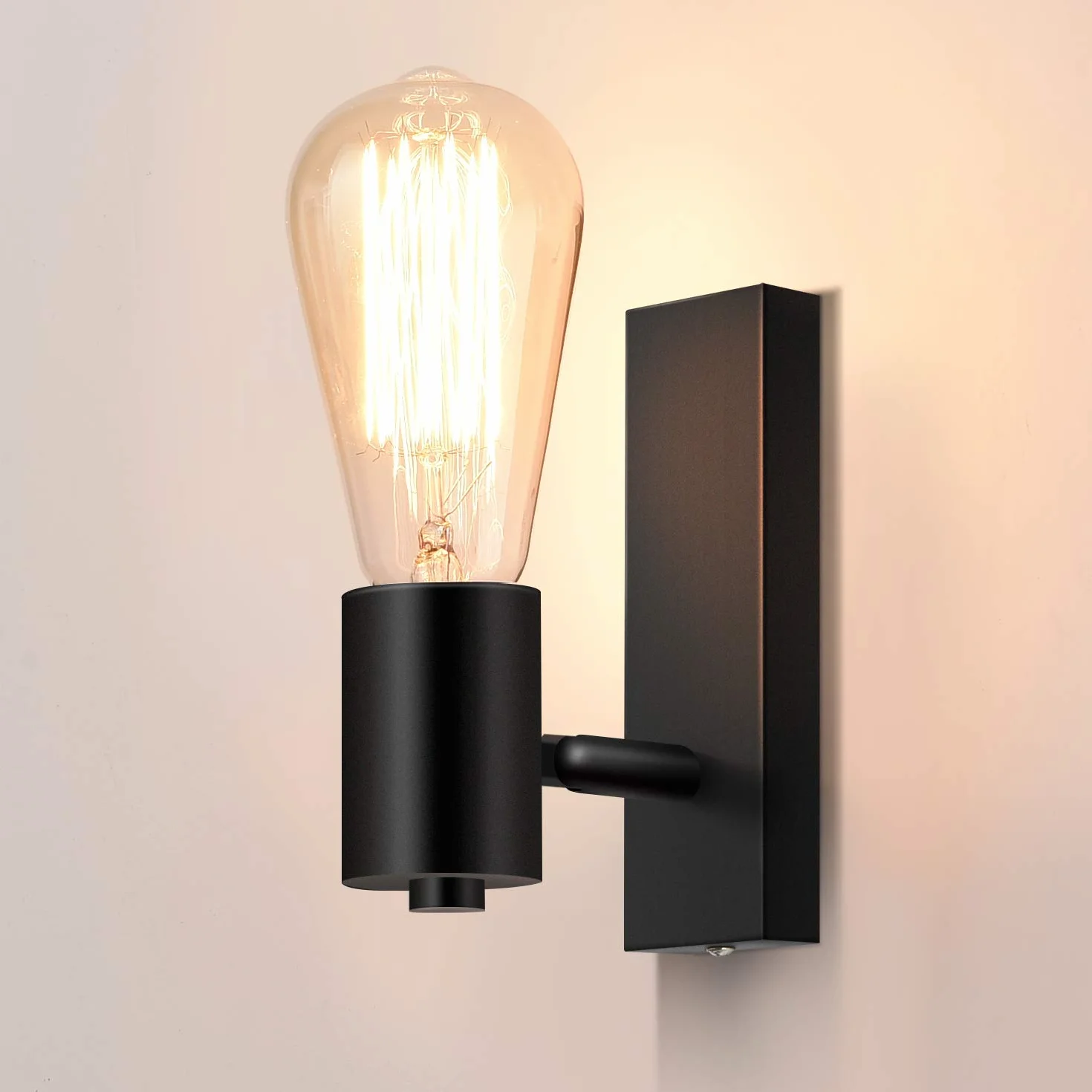 Lightess Kinkiet wewnętrzny, czarny retro, lampa ścienna E27, wychylna, vintage, reflektor ścienny, rustykalna lampa przemysłowa, oświetlenie ścienne do salonu, sypialni, jadalni, pokoju dziecięcego