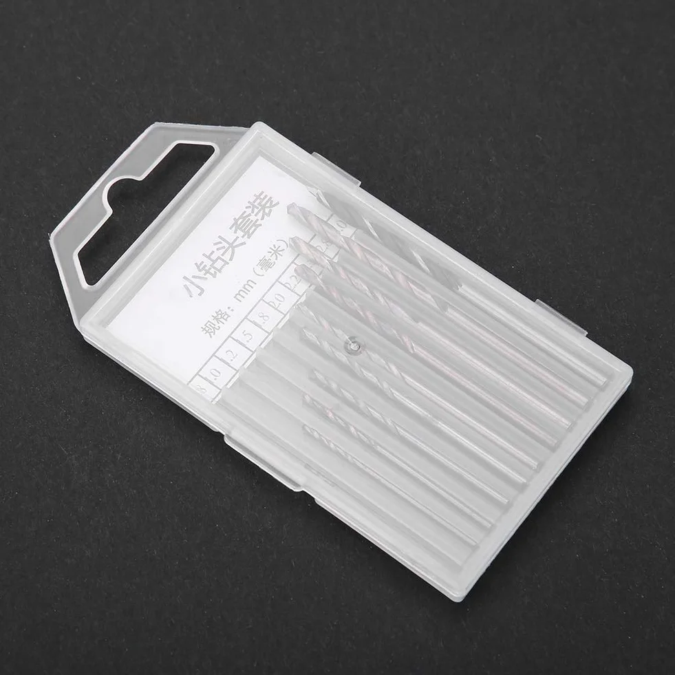 Mini Wiertarka Ręczna, Zestaw 10 Małych Wierteł Ręcznych Wierteł Krętych Micro Mini Przenośny Zestaw Narzędzi 0.8-3.0mm do Biżuterii Modelowej Orzech Bursztynowy Wosk Pszczeli Oliwna Nakrętka