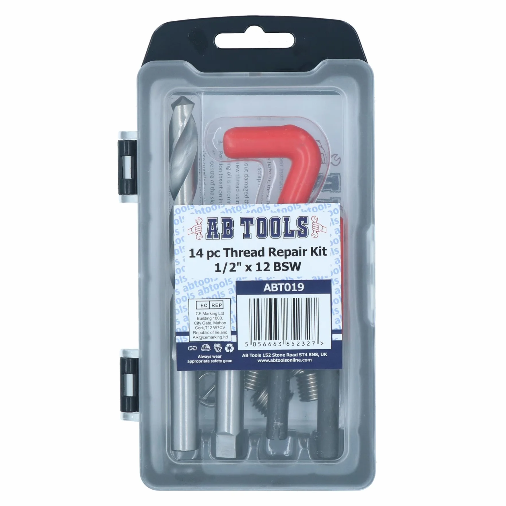 AB Tools Zestaw do naprawy gwintów 1/5.1 cm x 12 BSW Helicoil zestaw do uszkodzonych nici 14 szt