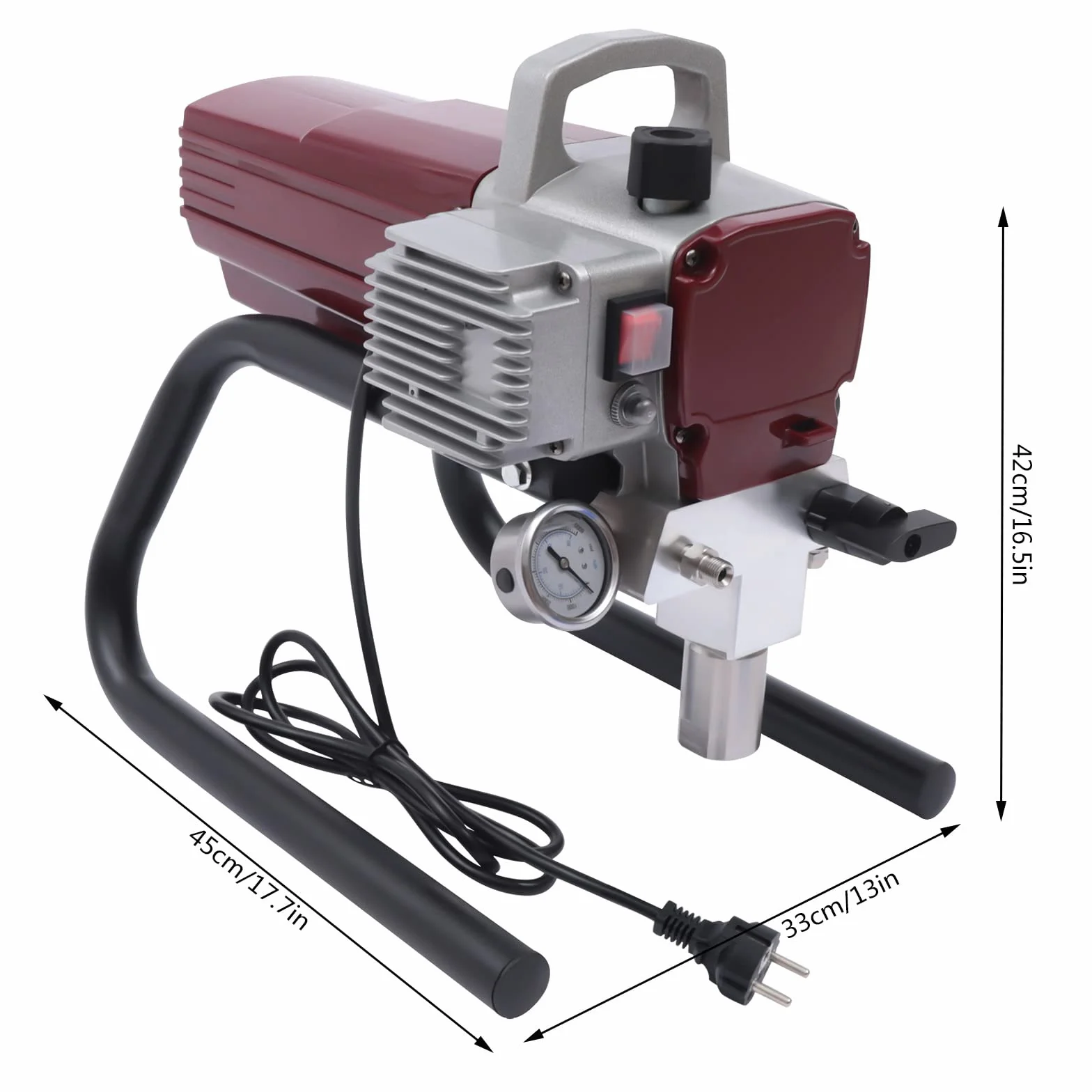 Elektryczne urządzenie natryskowe Airless 1800 W, przenośny system natryskowy do farby, urządzenie do natryskiwania farby, wysokie ciśnienie, 220 V, 50 Hz, do ścian, sufitu, drewna, metalu