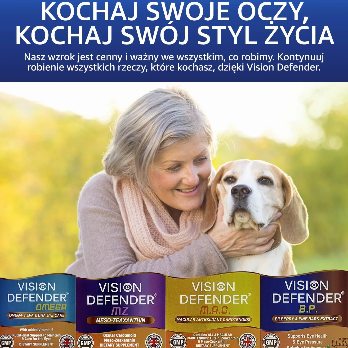 Vision Defender BP suplement diety dla oczu 60 kapsułek wegańskich ekstrakt z borówki i kory sosny