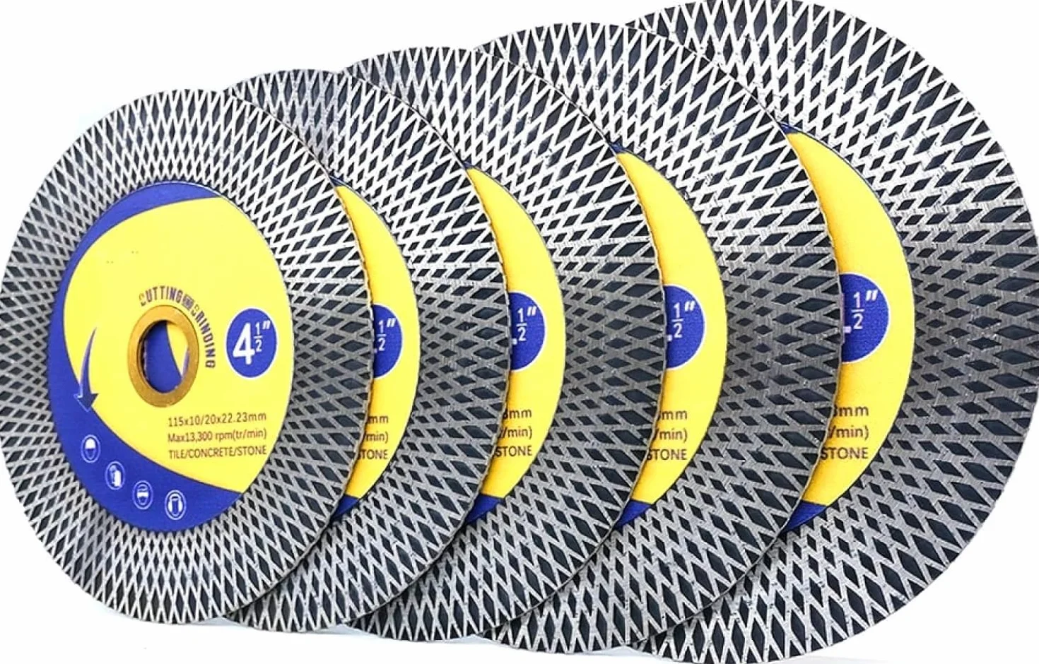 Diamentowe tarcze tnące do szlifierki kątowej， 1 sztuka 4,5" 115mm Diamentowa tarcza tnąca do płytek Porcelana Ceramiczna diamentowa tarcza szlifierska Cięcie piłą na sucho Mokro do marmuru, 2 sztuki(