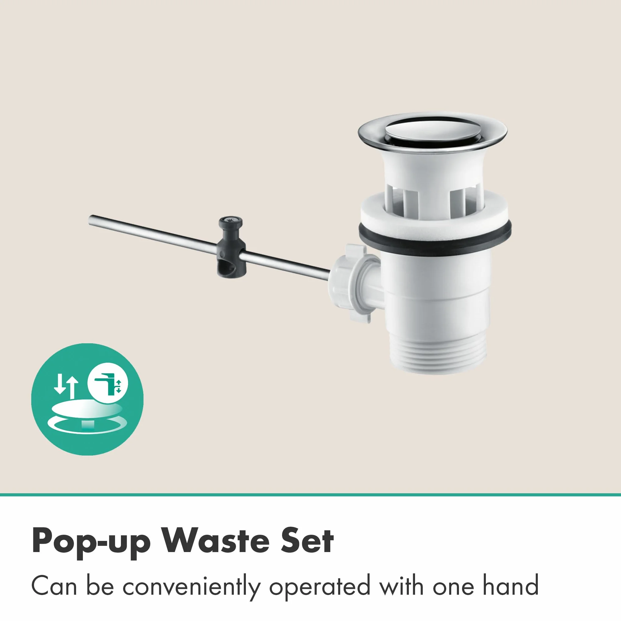 hansgrohe Zesis S - Bateria bidetowa z zestawem odpływowym klik-klak, jednouchwytowa bateria bidetowa oszczędność wody (EcoSmart) z wysokość wylewki 83 mm, chrom, 74200000