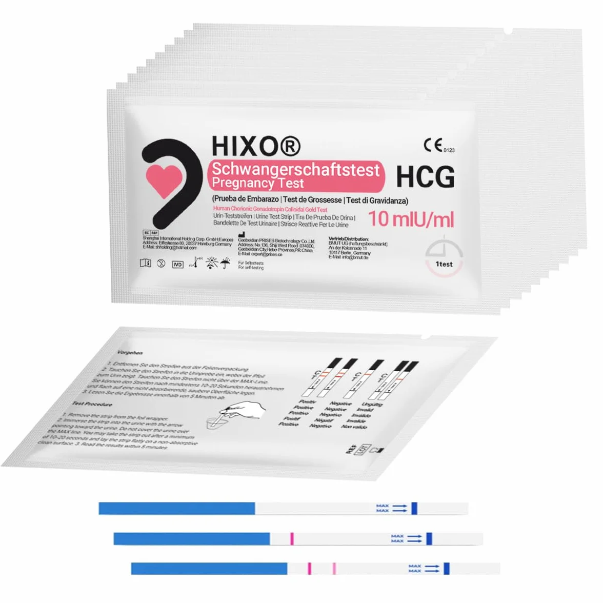 Paski testowe ciążowe 10 mIU/ml czuły test hCG wczesne wykrywanie (50 szt.)
