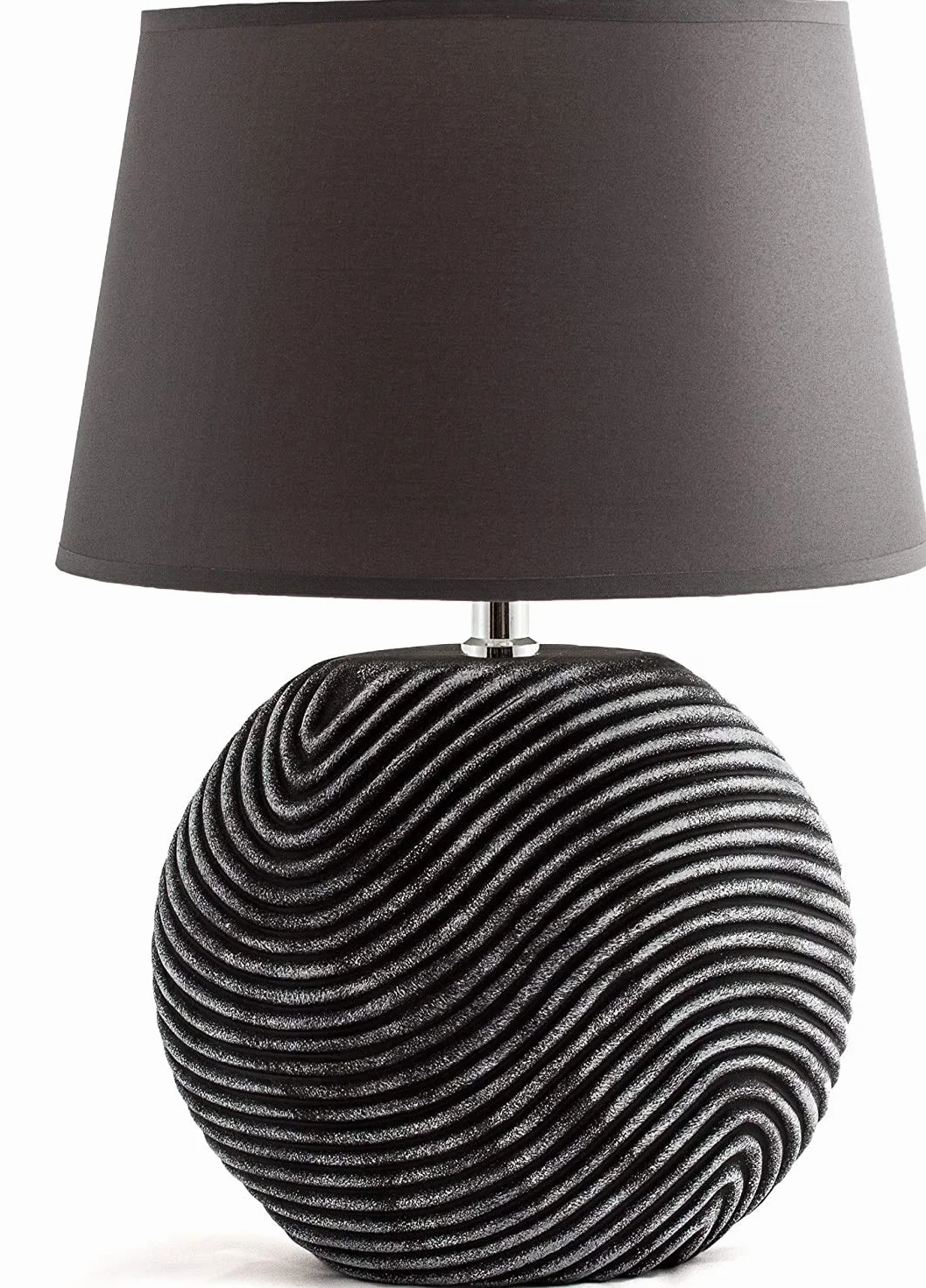 BRUBAKER Lampka stołowa lub nocna Zen Garden antracyt szara - ceramiczna podstawa o dwukolorowym, matowym wykończeniu - wysokość 38 cm