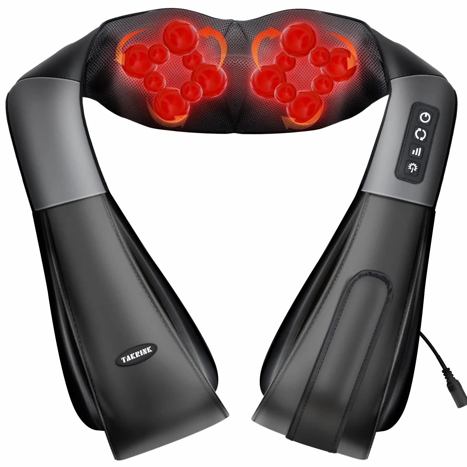 TAKRINK Shiatsu masażer karku 16 piłek regulowane 3 prędkości masażer pleców 1.8m