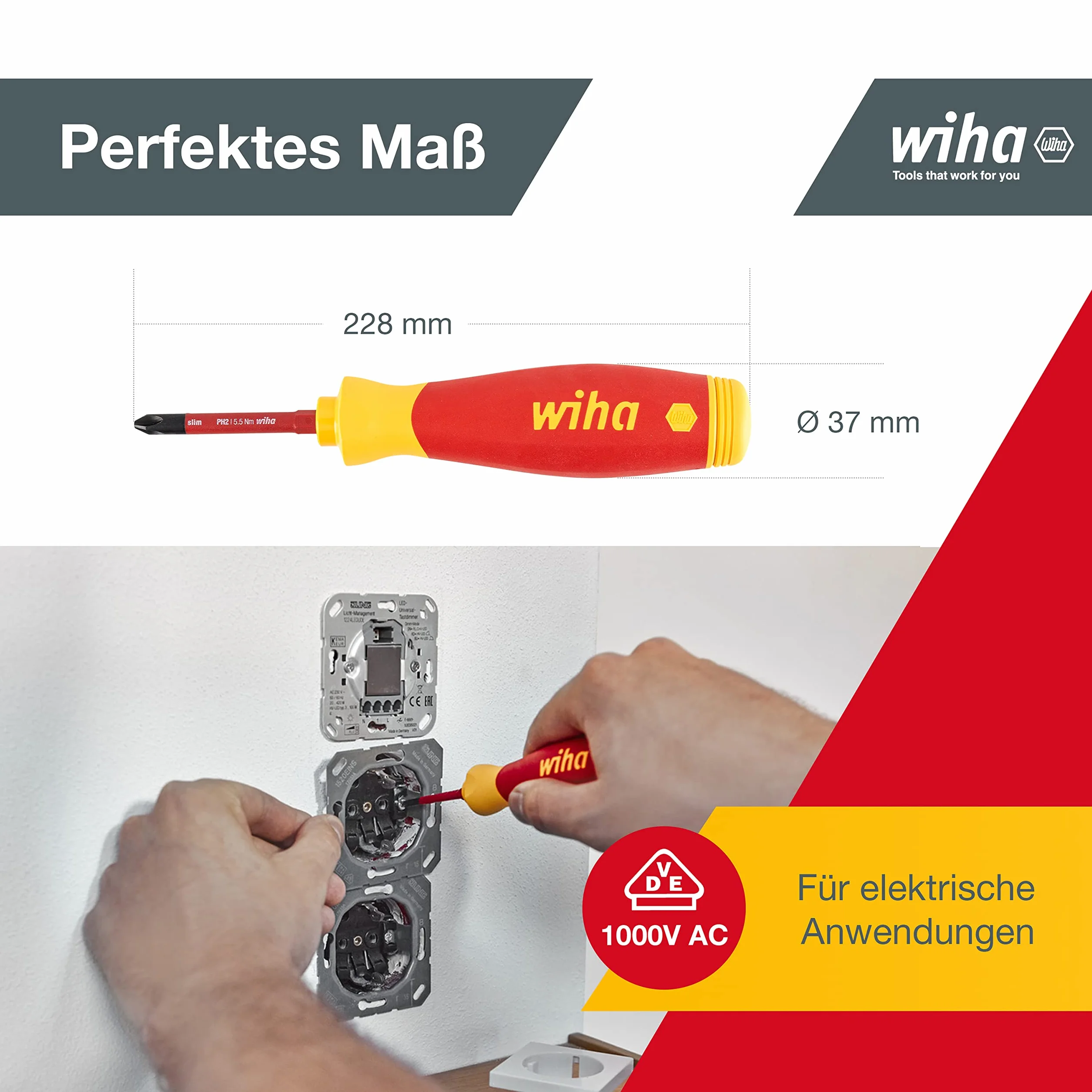 Wiha Pocketmax Zestaw Wkrętak z Bitami, Żółty/Czerwony, 4 Elementy