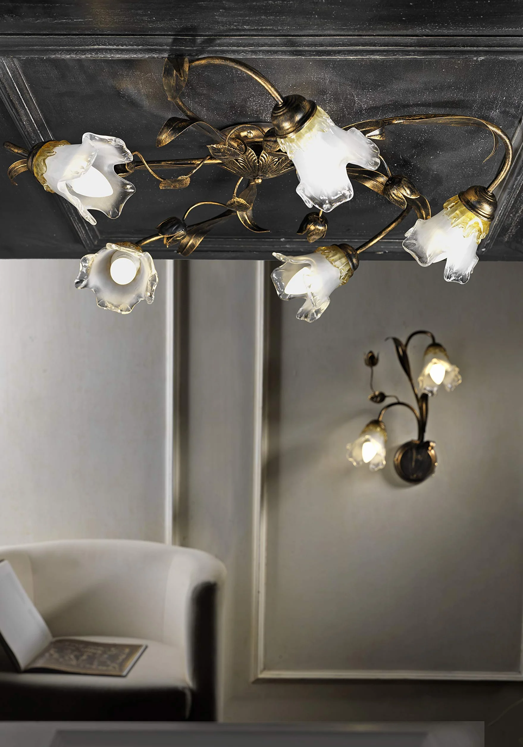 ONLI Lampa ścienna Arianna 1 światło brąz